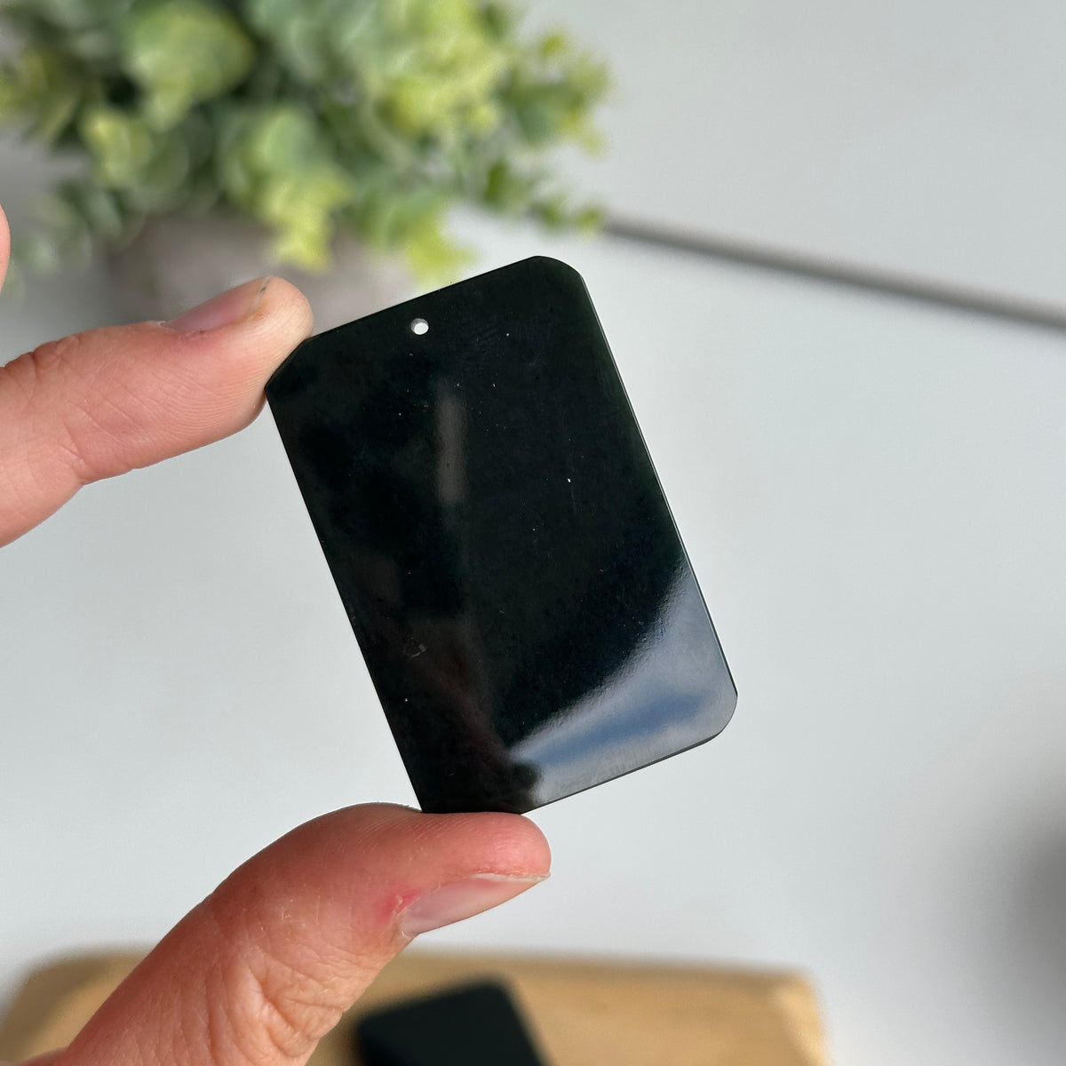 Black Jade Rectangle Pendant Lge