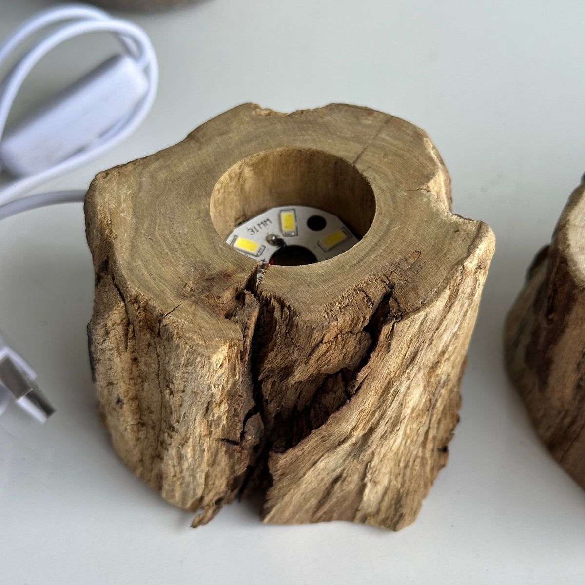 Wooden Stump USB LED