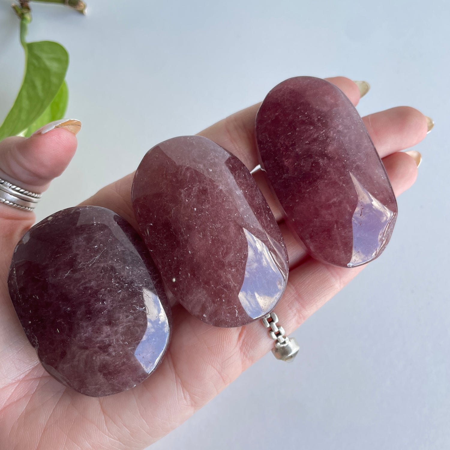 Strawberry Quartz Palmstone