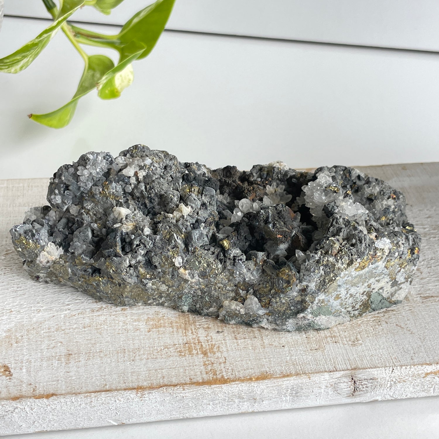 Pyrite & Quartz Cluster 628g