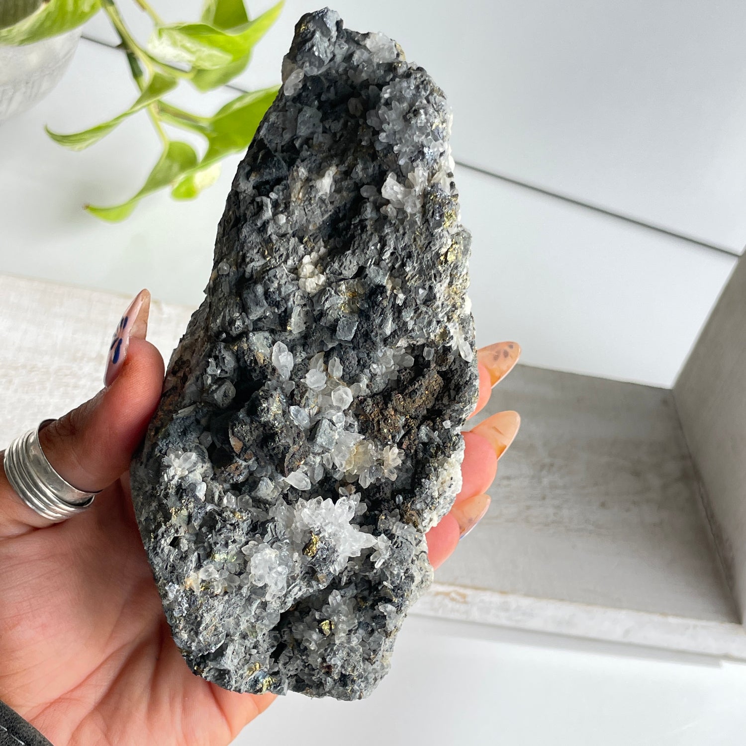 Pyrite & Quartz Cluster 628g