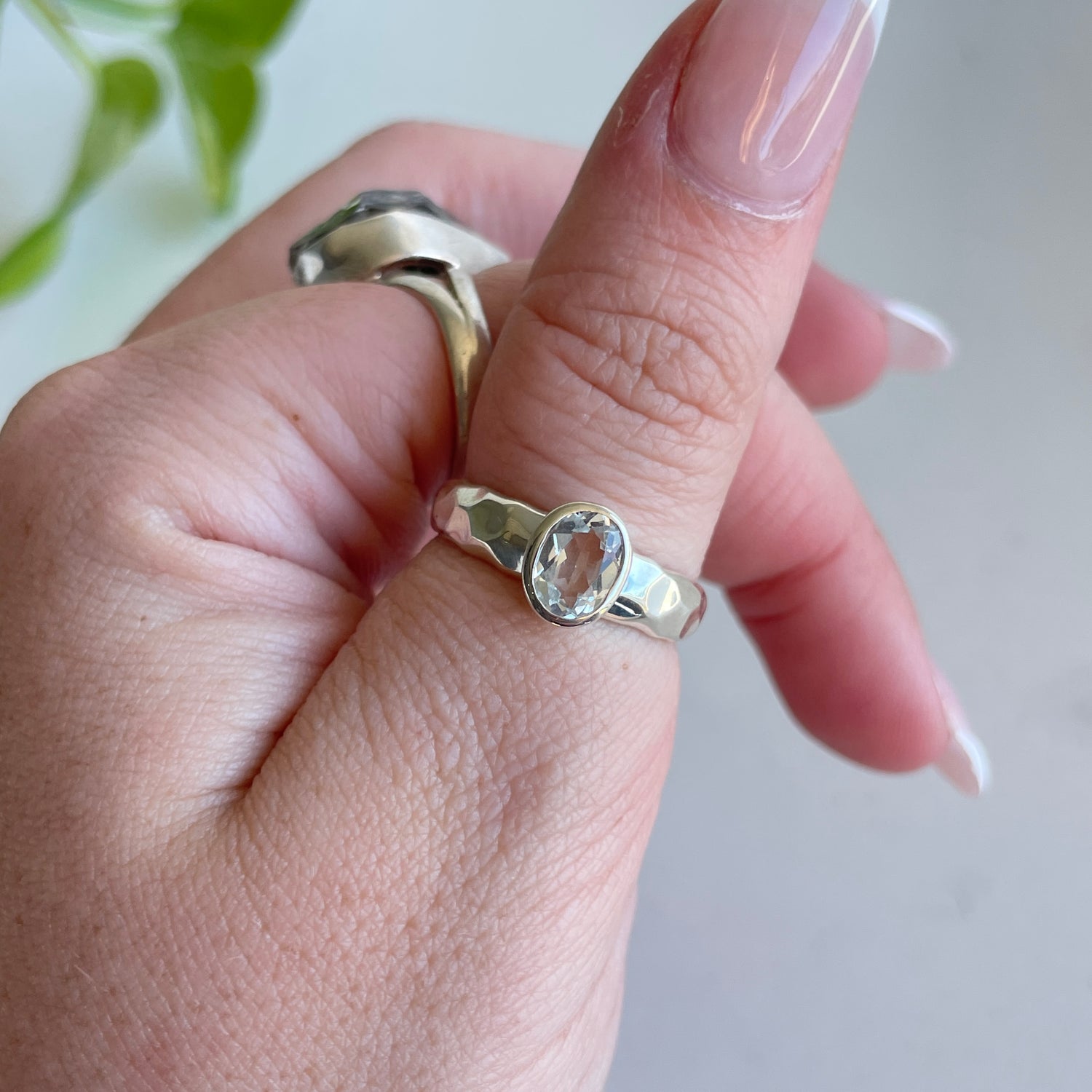White Topaz Oval Ring Sz7.5