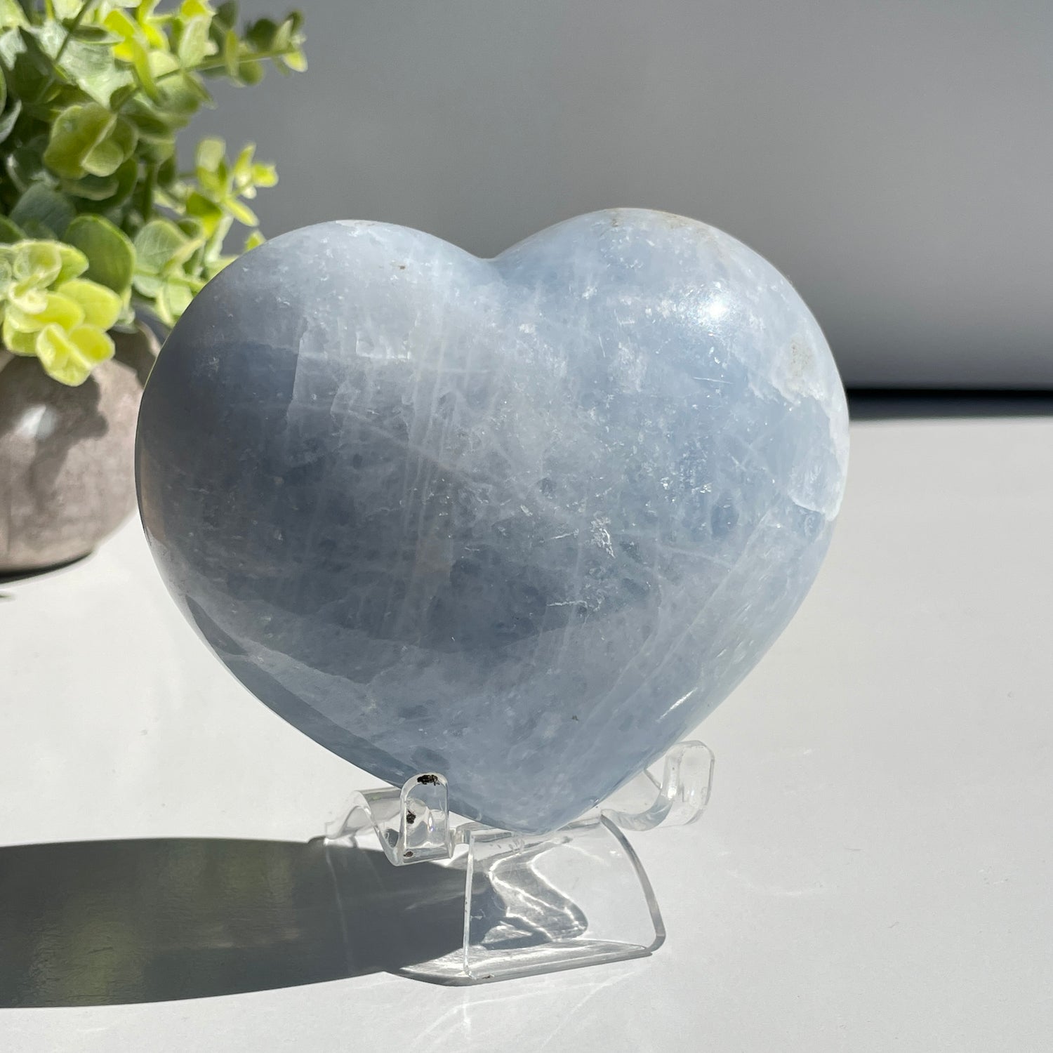 Blue Calcite Heart  10.1cm