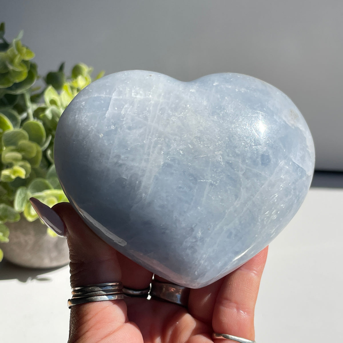 Blue Calcite Heart  10.1cm