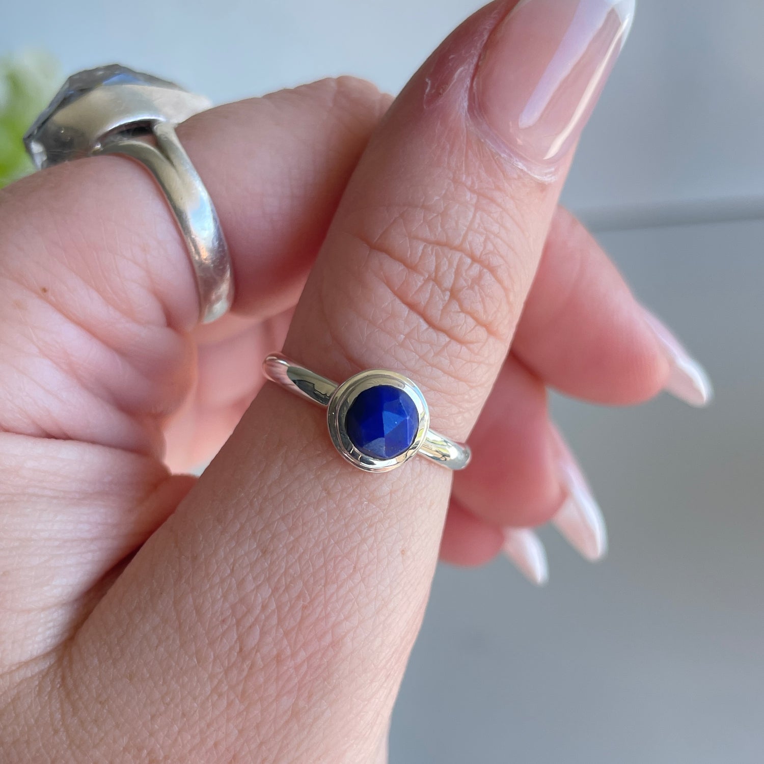 Lapis Lazuli Round Ring Sz7.5 003