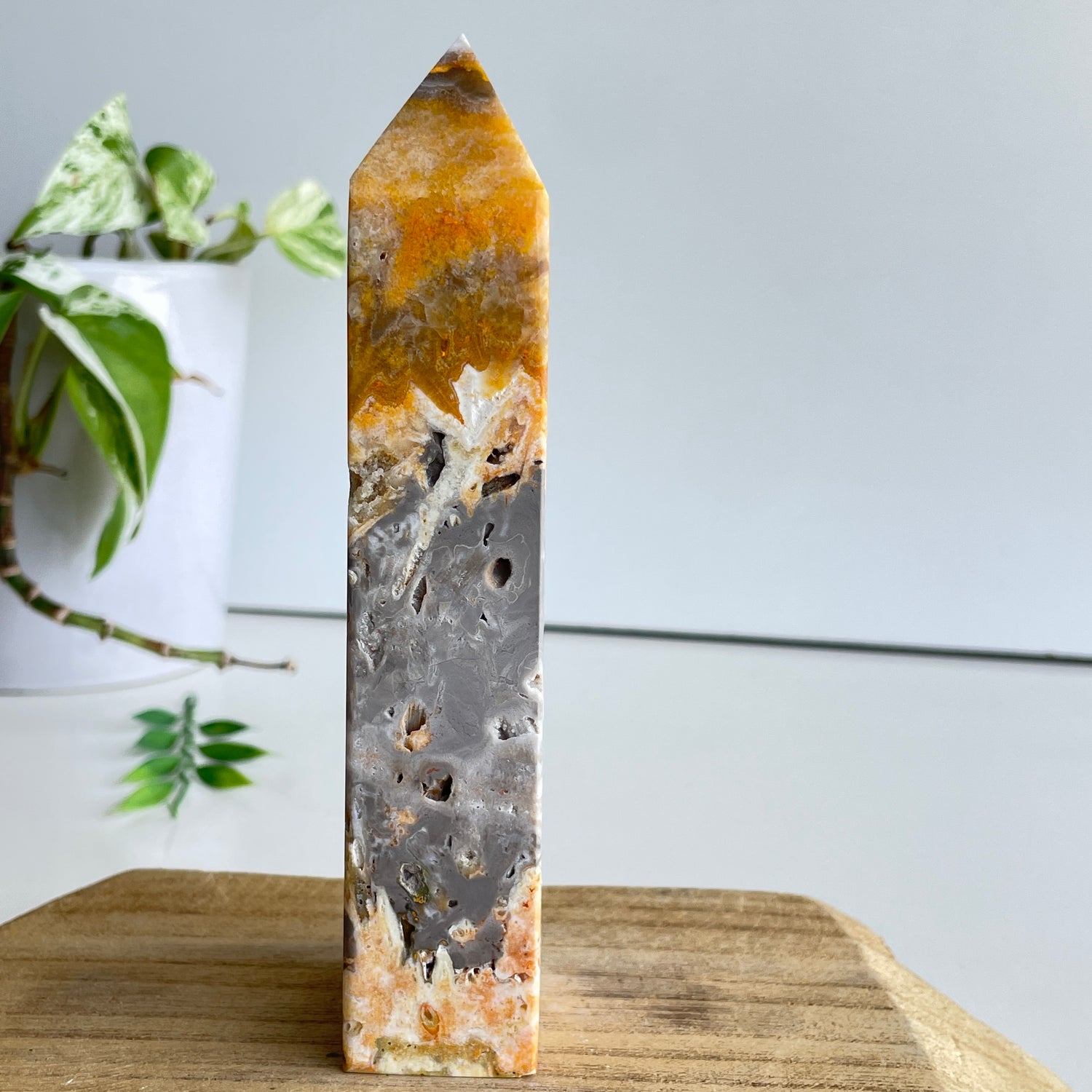 Bumblebee Jasper Obelisk 14.8cm