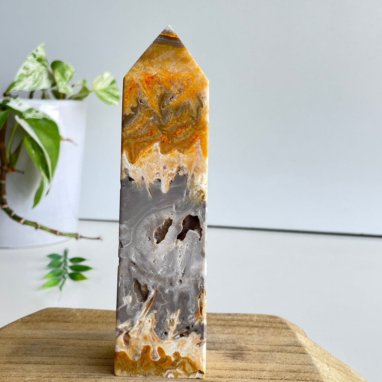 Bumblebee Jasper Obelisk 14.8cm