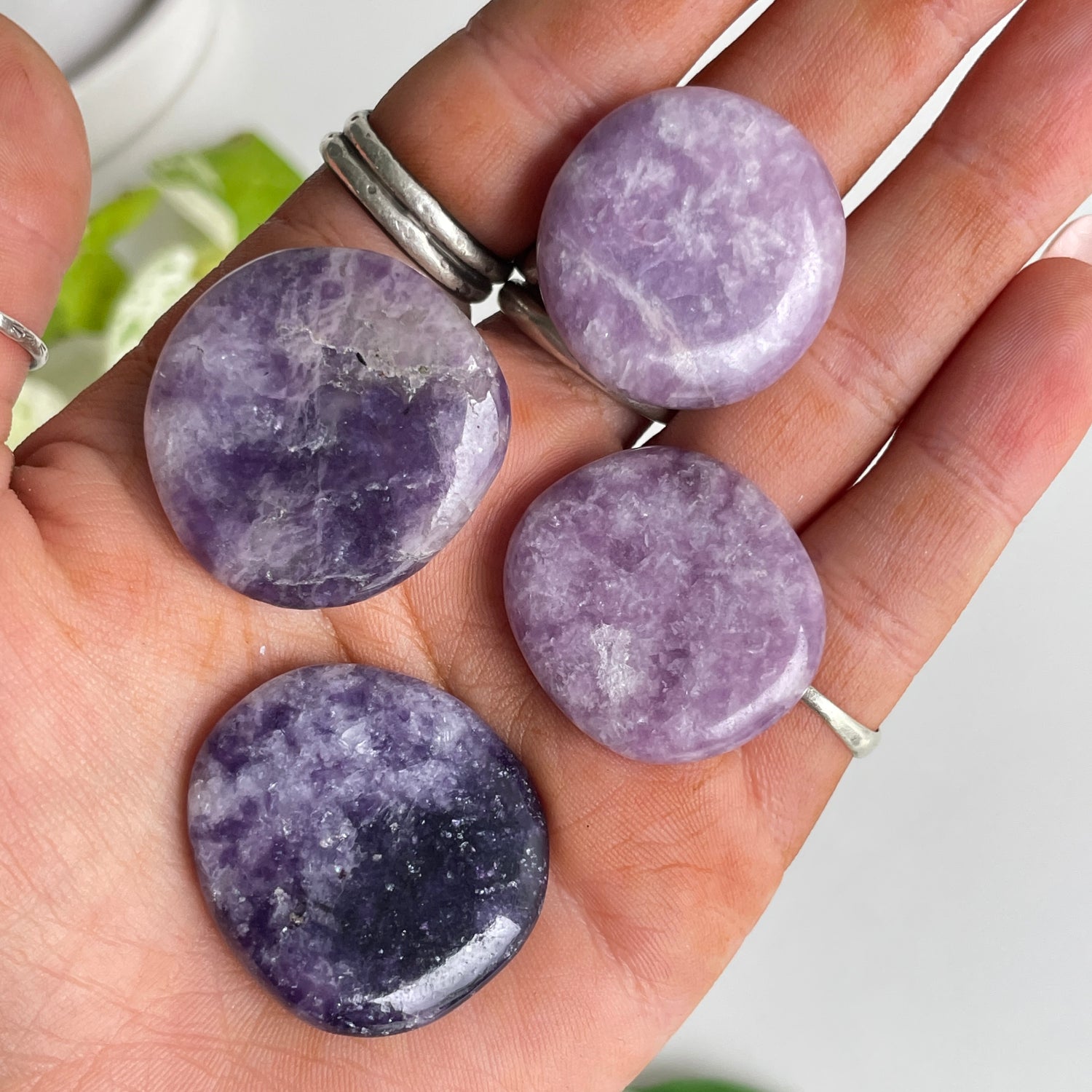 Lepidolite Flat Stone Bra Buddy