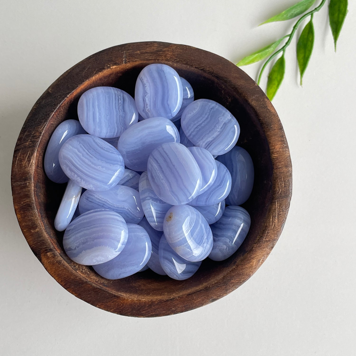 Blue Lace Agate Flat Stone Bra Buddy