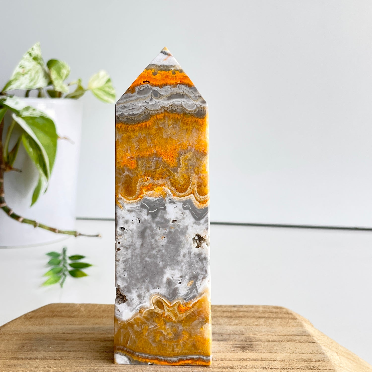 Bumblebee Jasper Obelisk 13.4cm