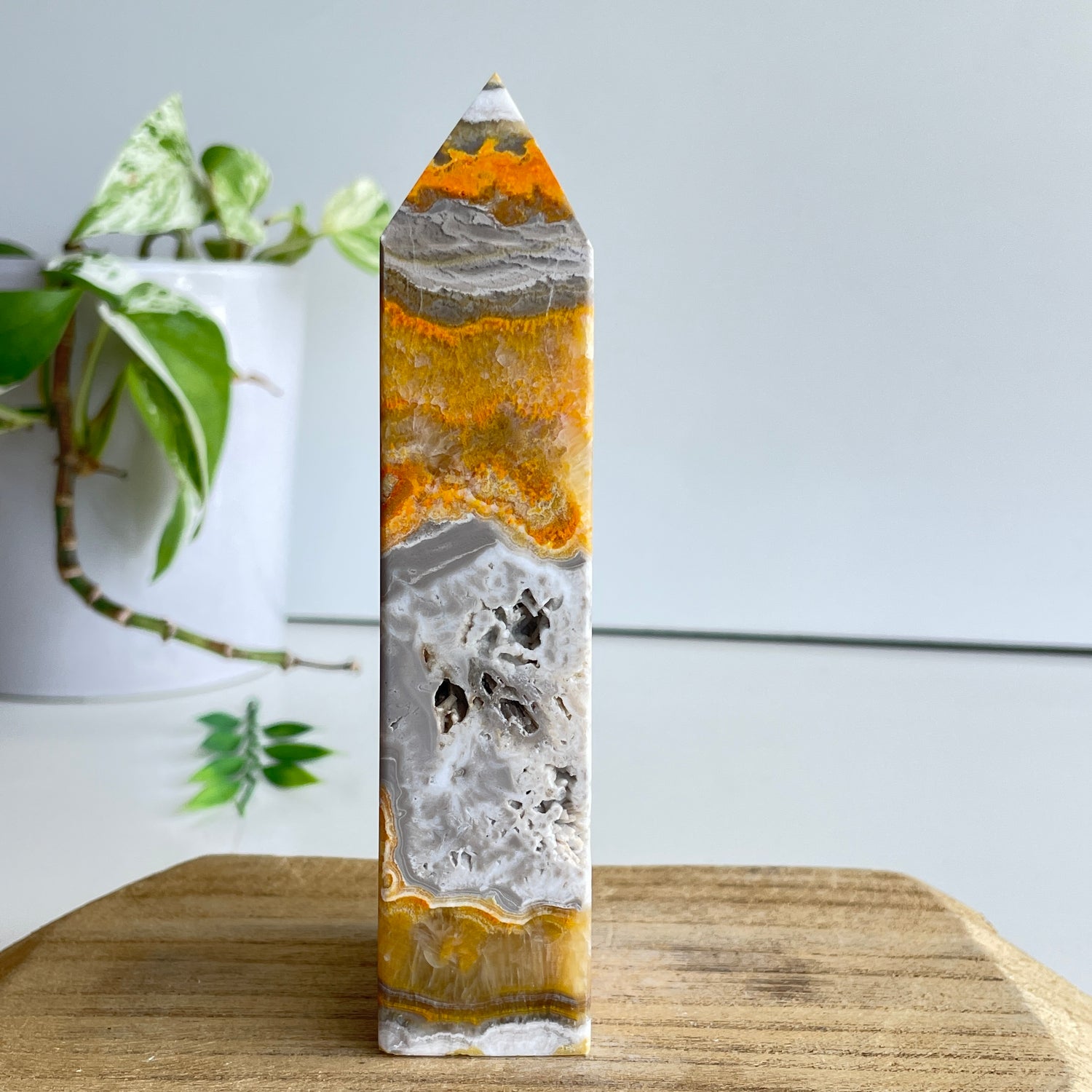 Bumblebee Jasper Obelisk 13.4cm