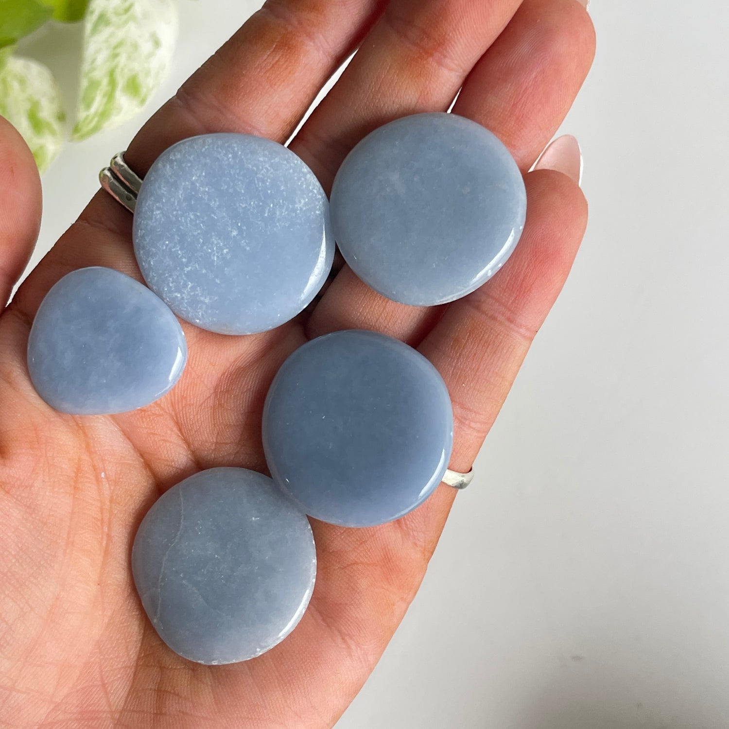 Angelite Flat Stone Bra Buddy