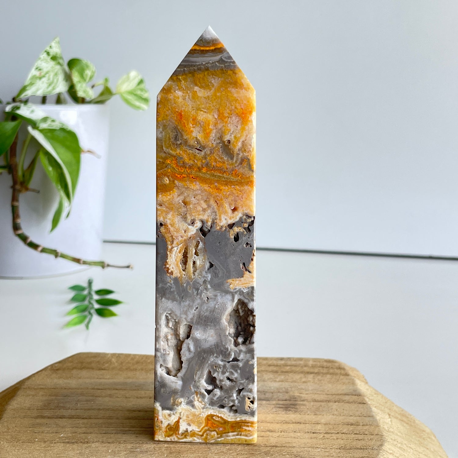 Bumblebee Jasper Obelisk 15.4cm