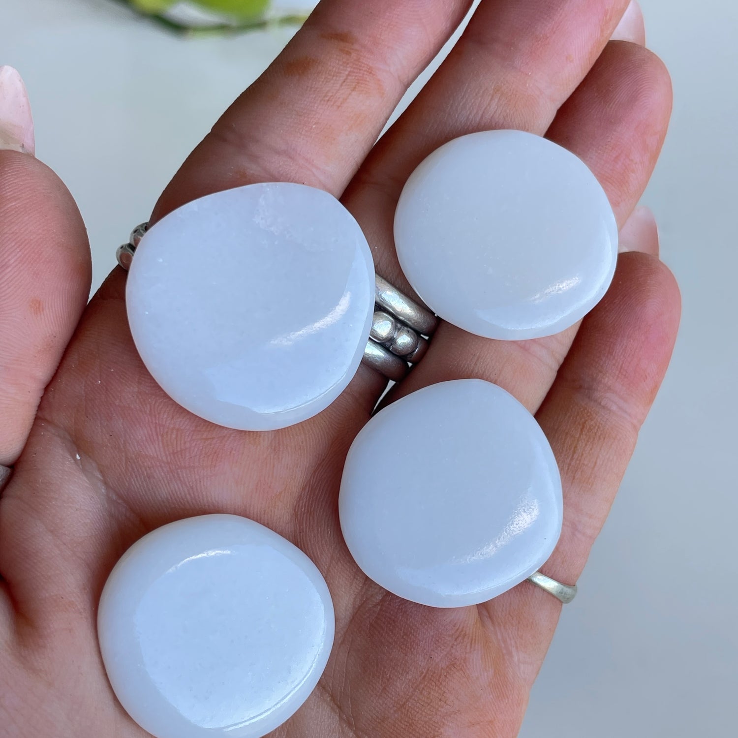 White Jade Flat Stone Bra Buddy