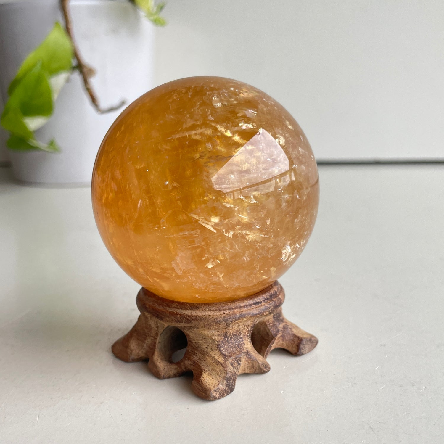 Gold Calcite Sphere 6.4cm