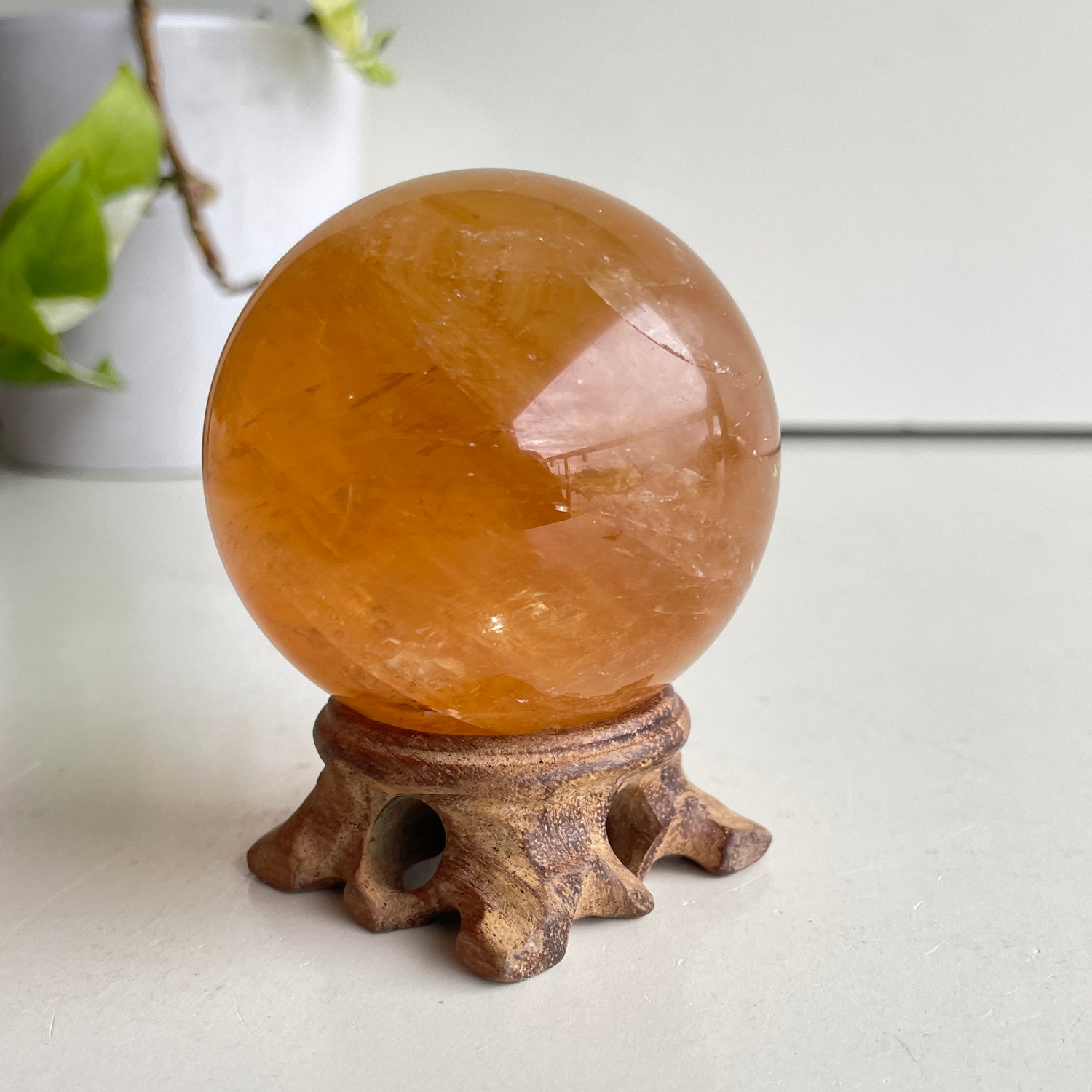 Gold Calcite Sphere 6.4cm