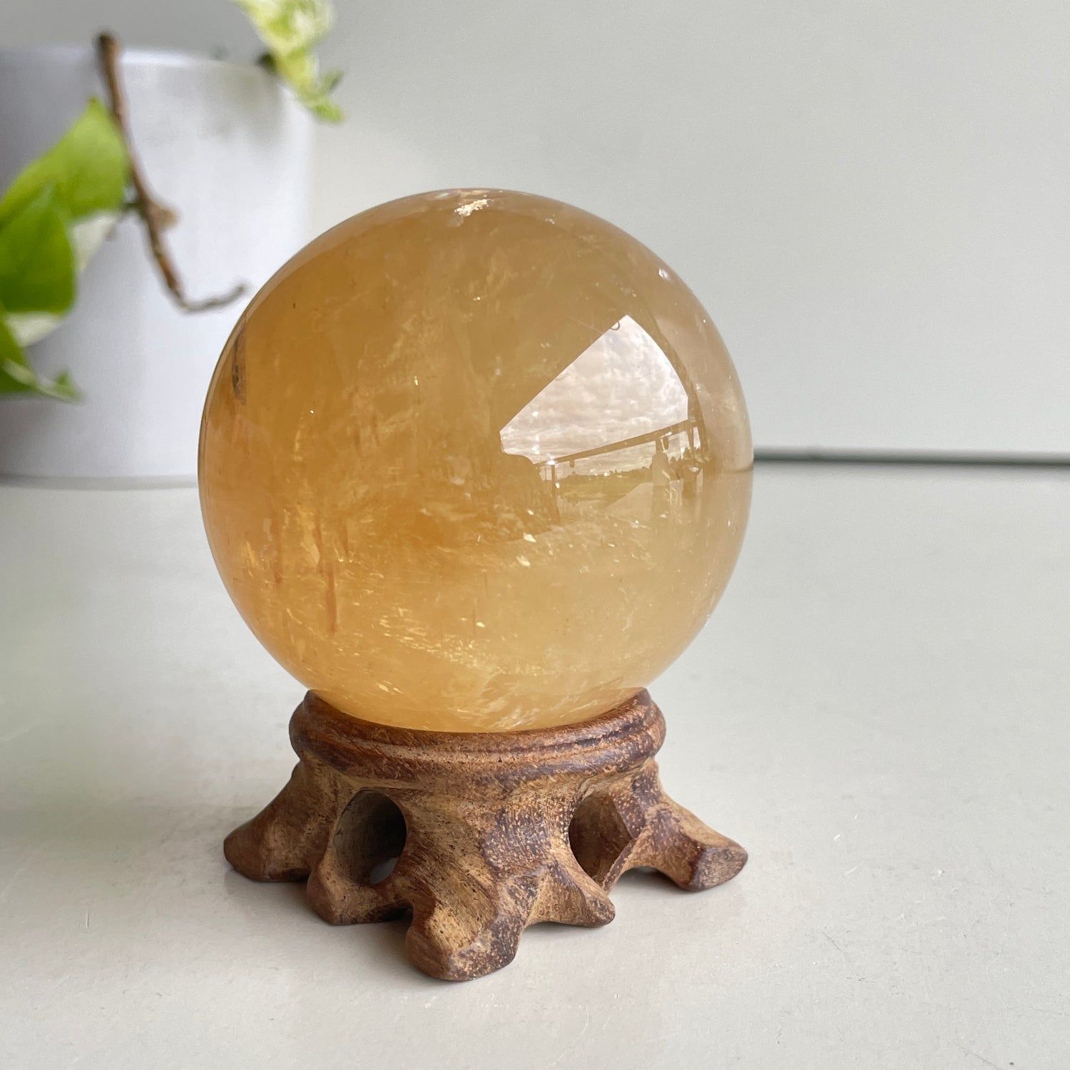 Gold Calcite Sphere 6.2cm