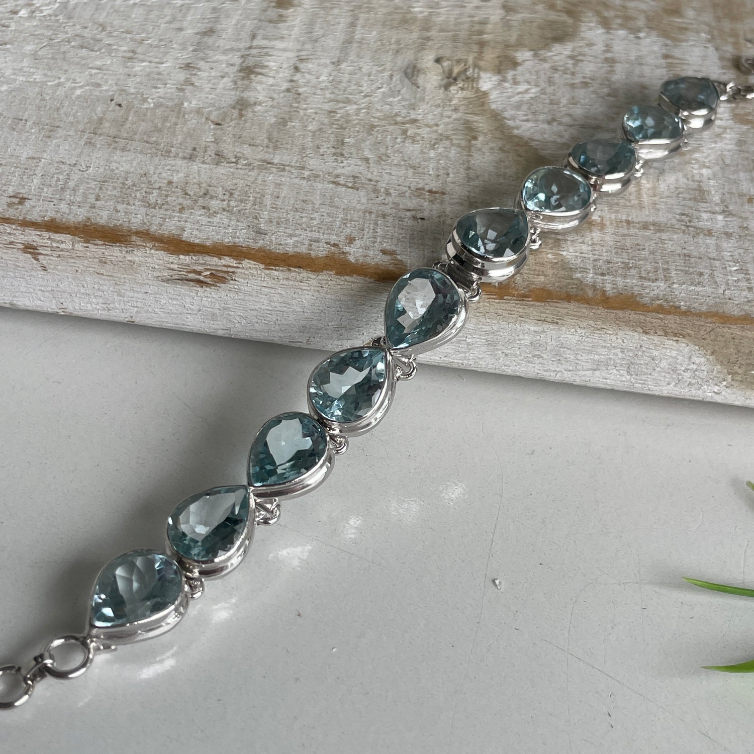 Blue Topaz Teardrop Bracelet