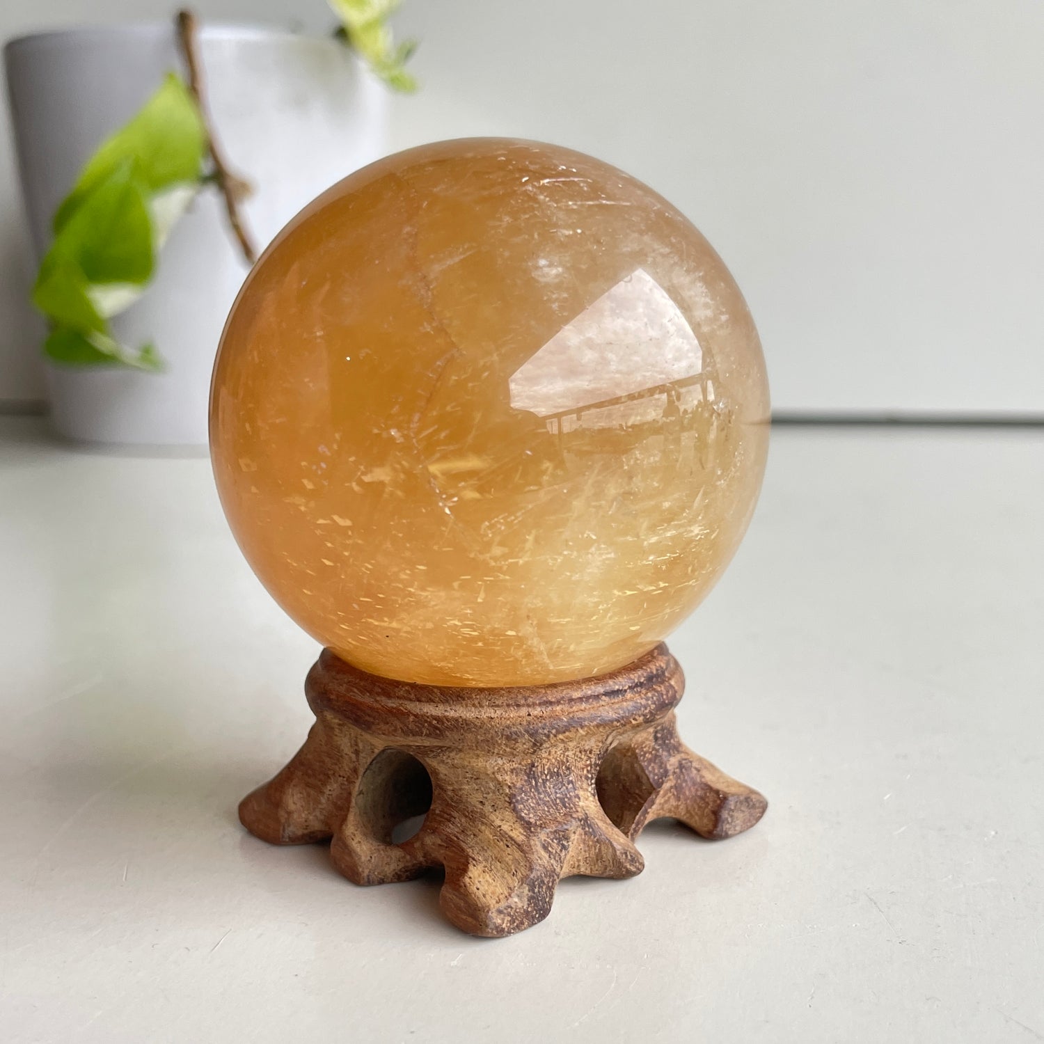 Gold Calcite Sphere 6.2cm