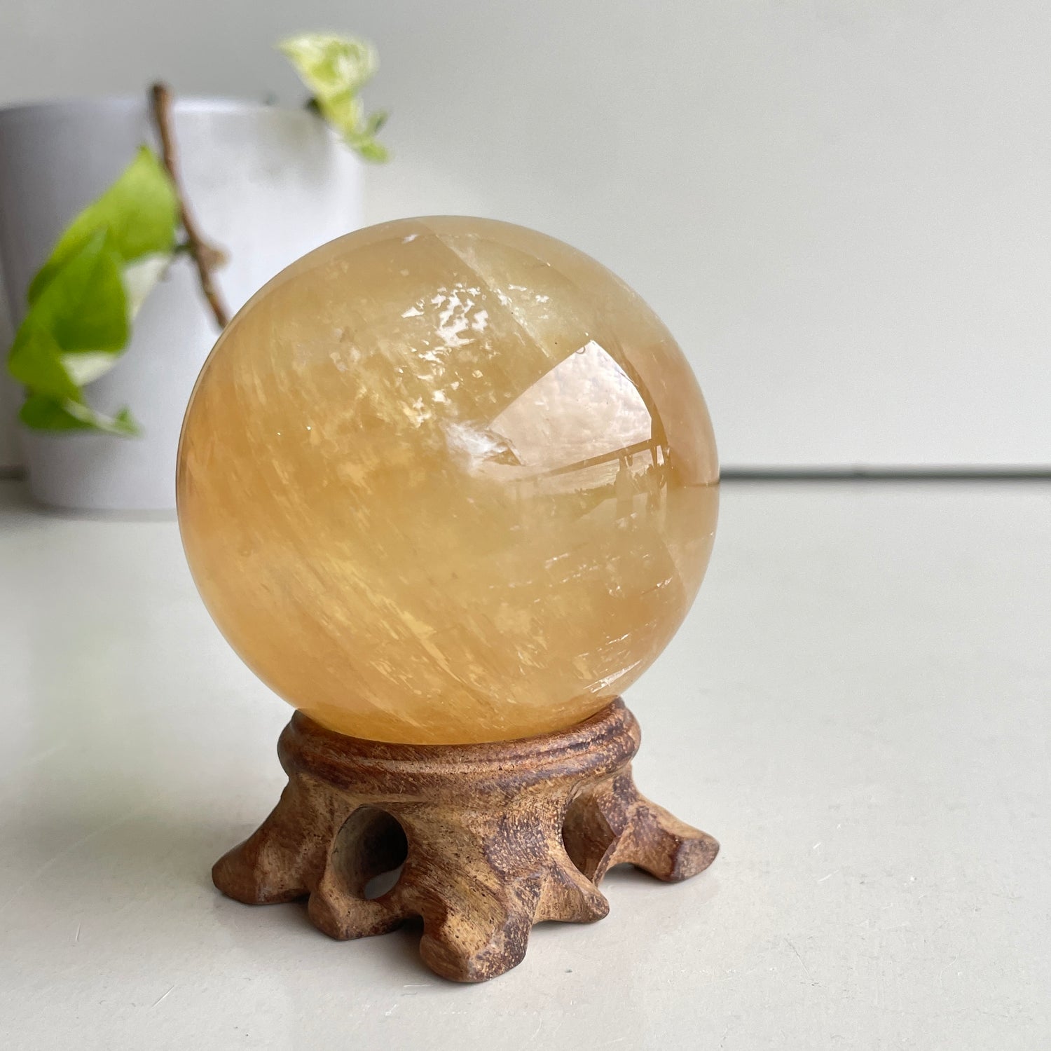 Gold Calcite Sphere 6.3cm