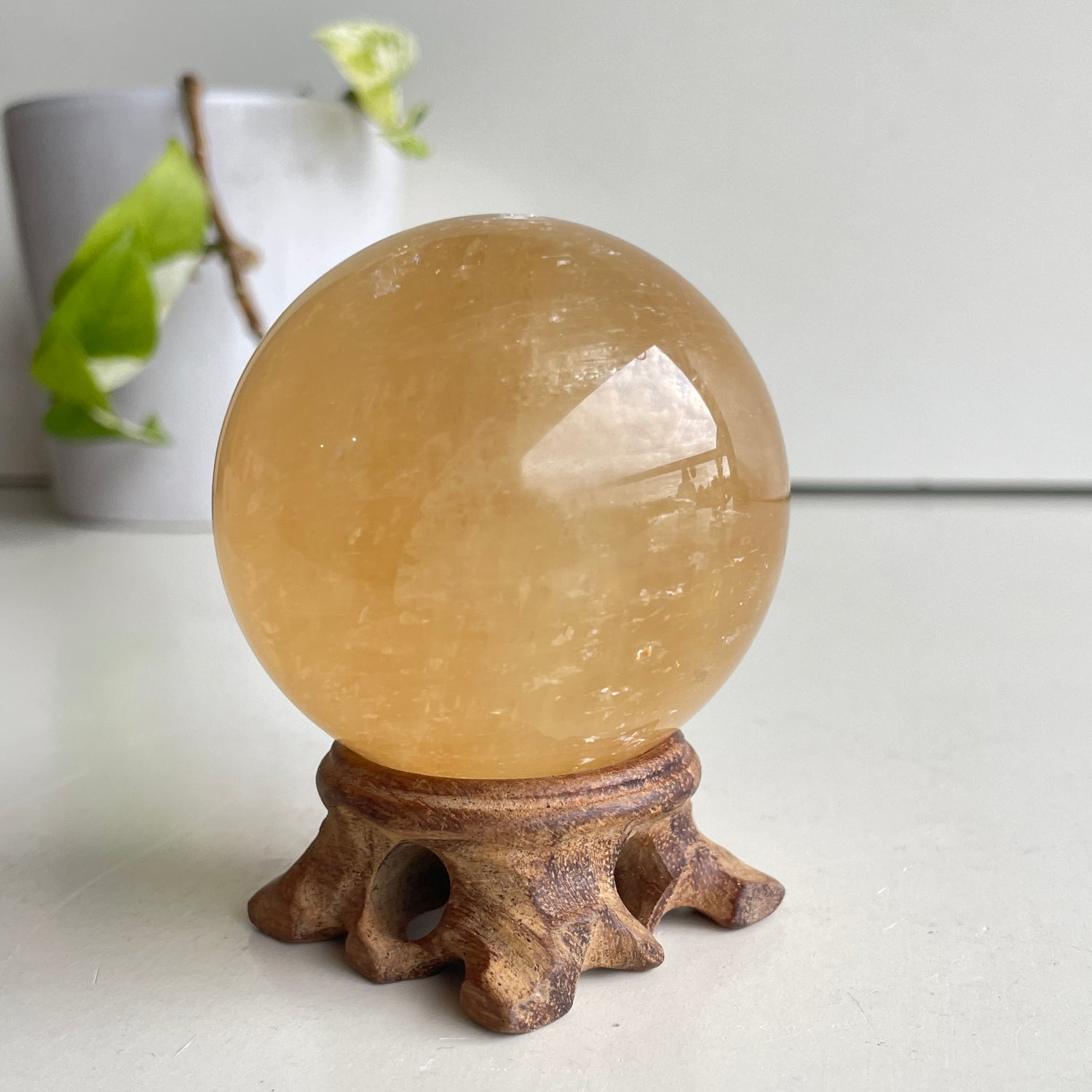 Gold Calcite Sphere 6.3cm