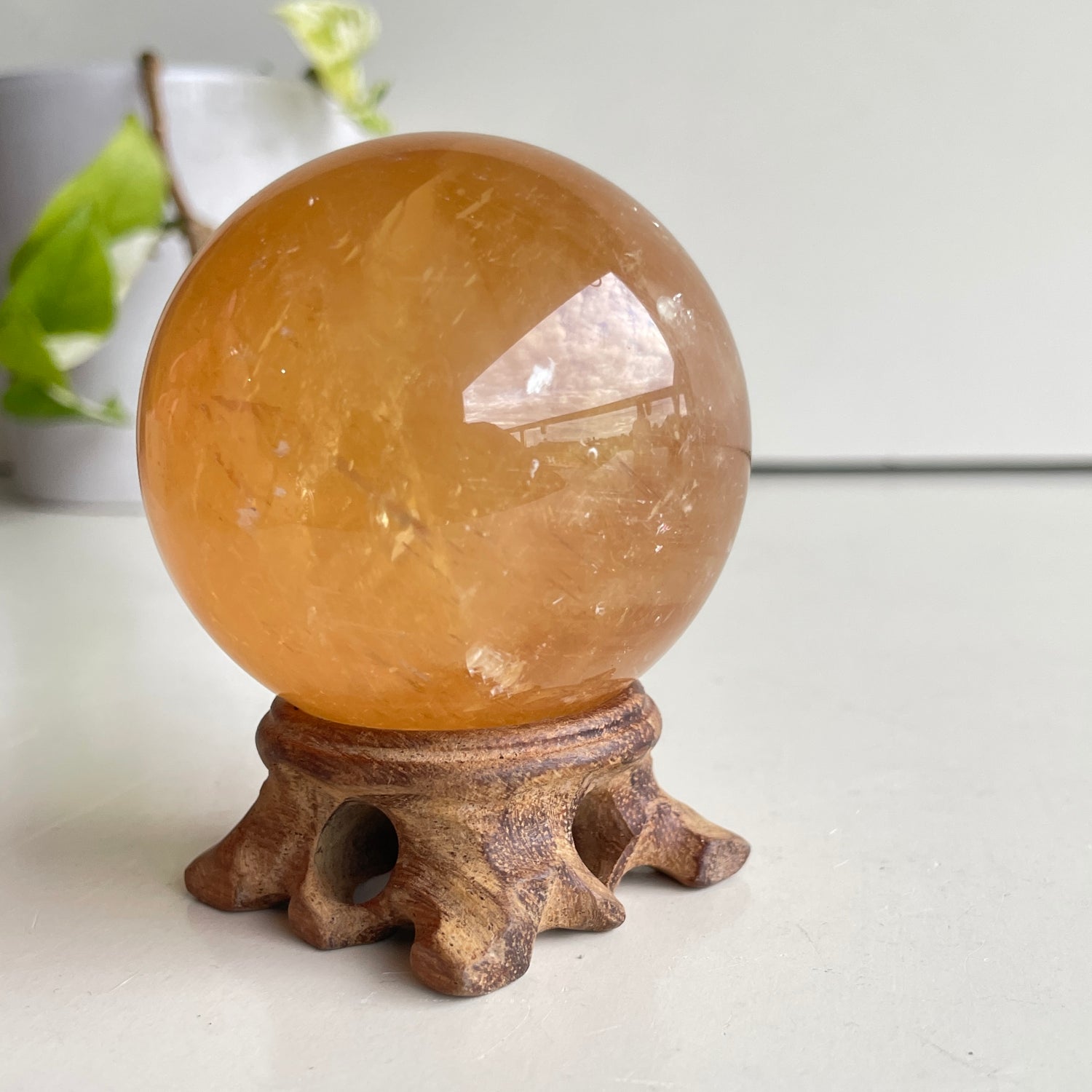 Gold Calcite Sphere 6.3cm