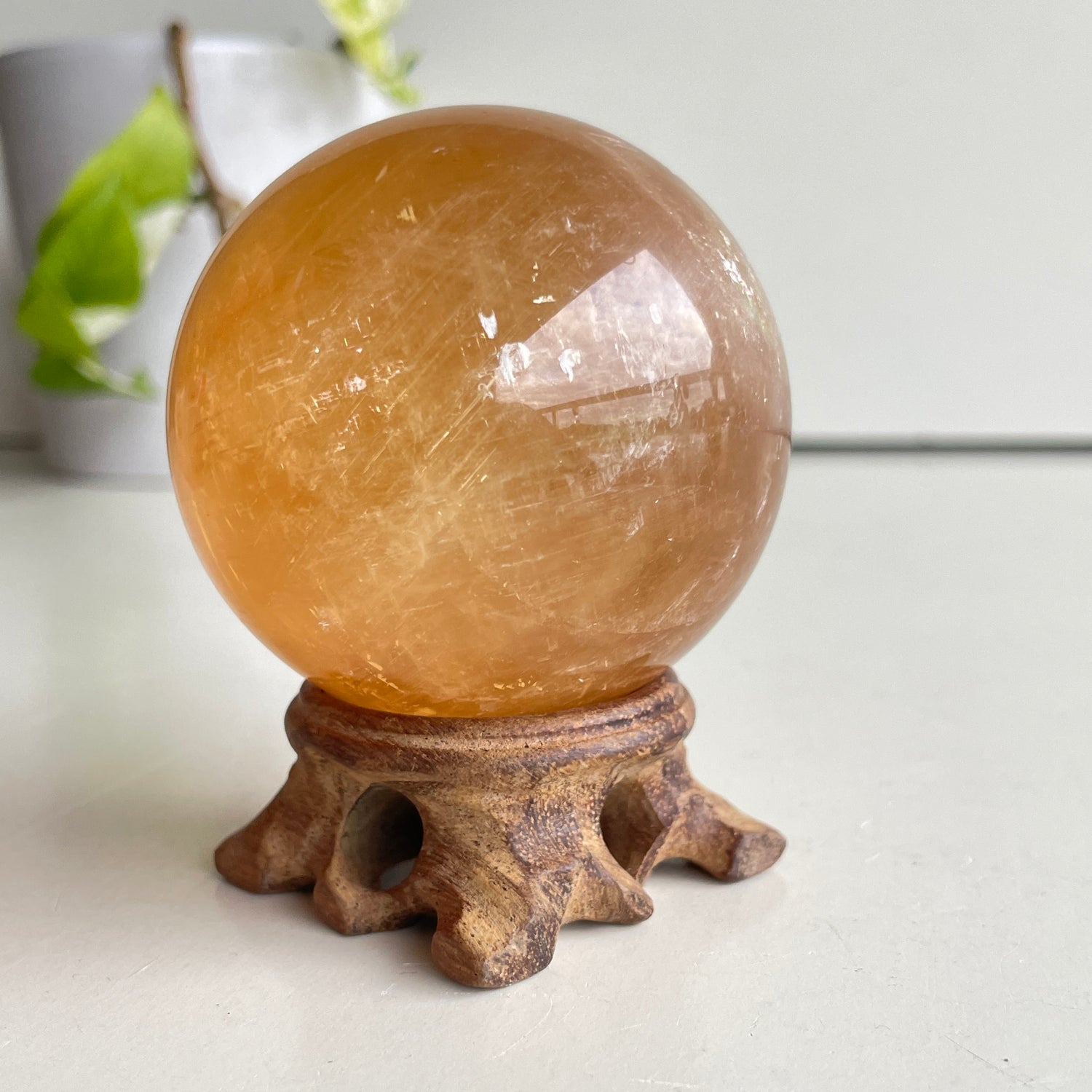 Gold Calcite Sphere 6.3cm