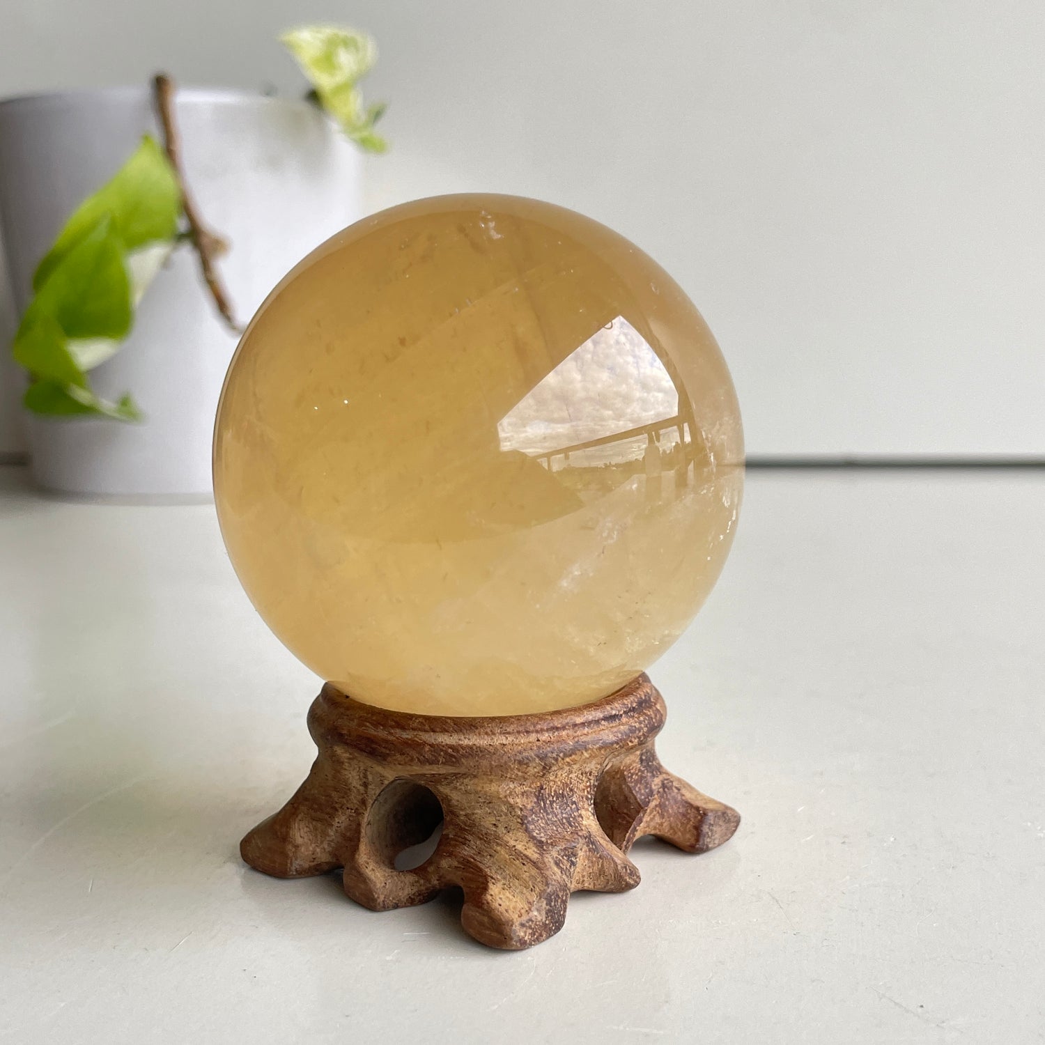 Gold Calcite Sphere 6.3cm