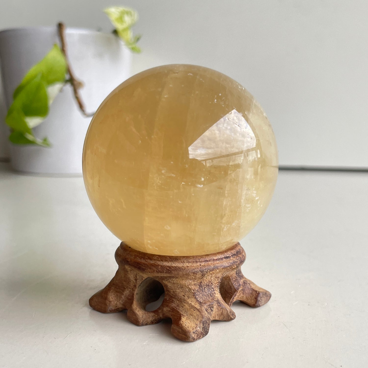 Gold Calcite Sphere 6.3cm