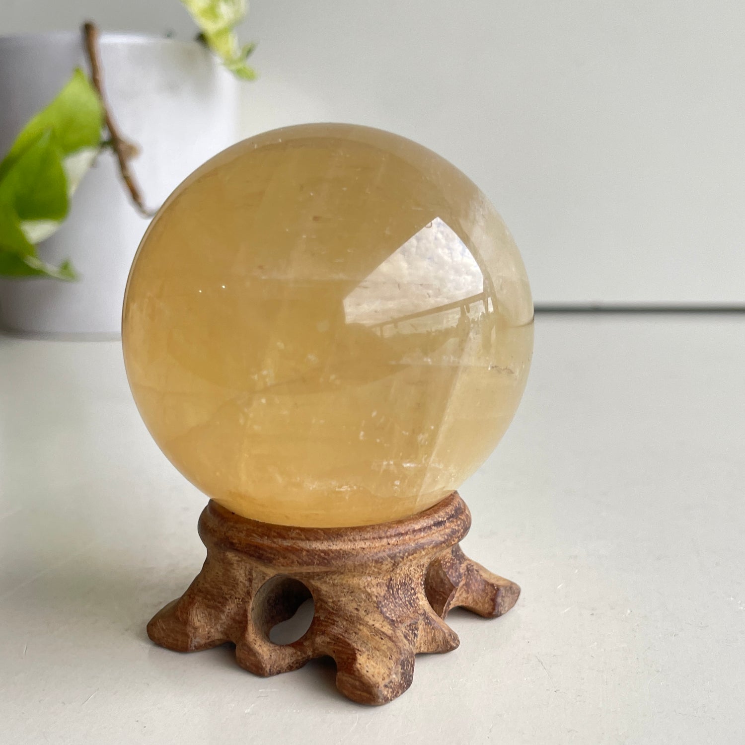 Gold Calcite Sphere 6.3cm