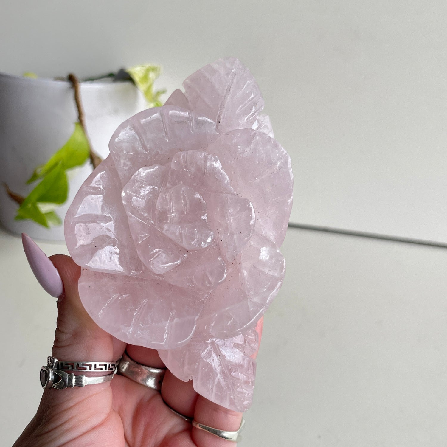 Rose Quartz Flower 11.4cm