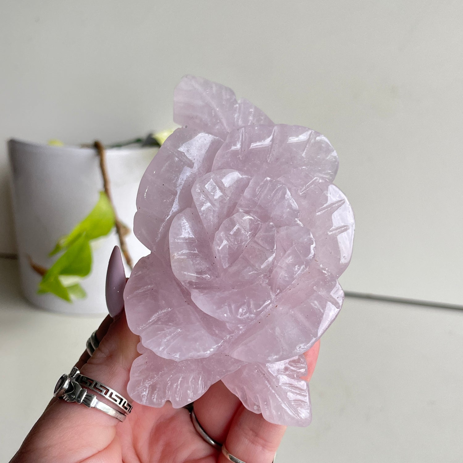 Rose Quartz Flower 11.5cm