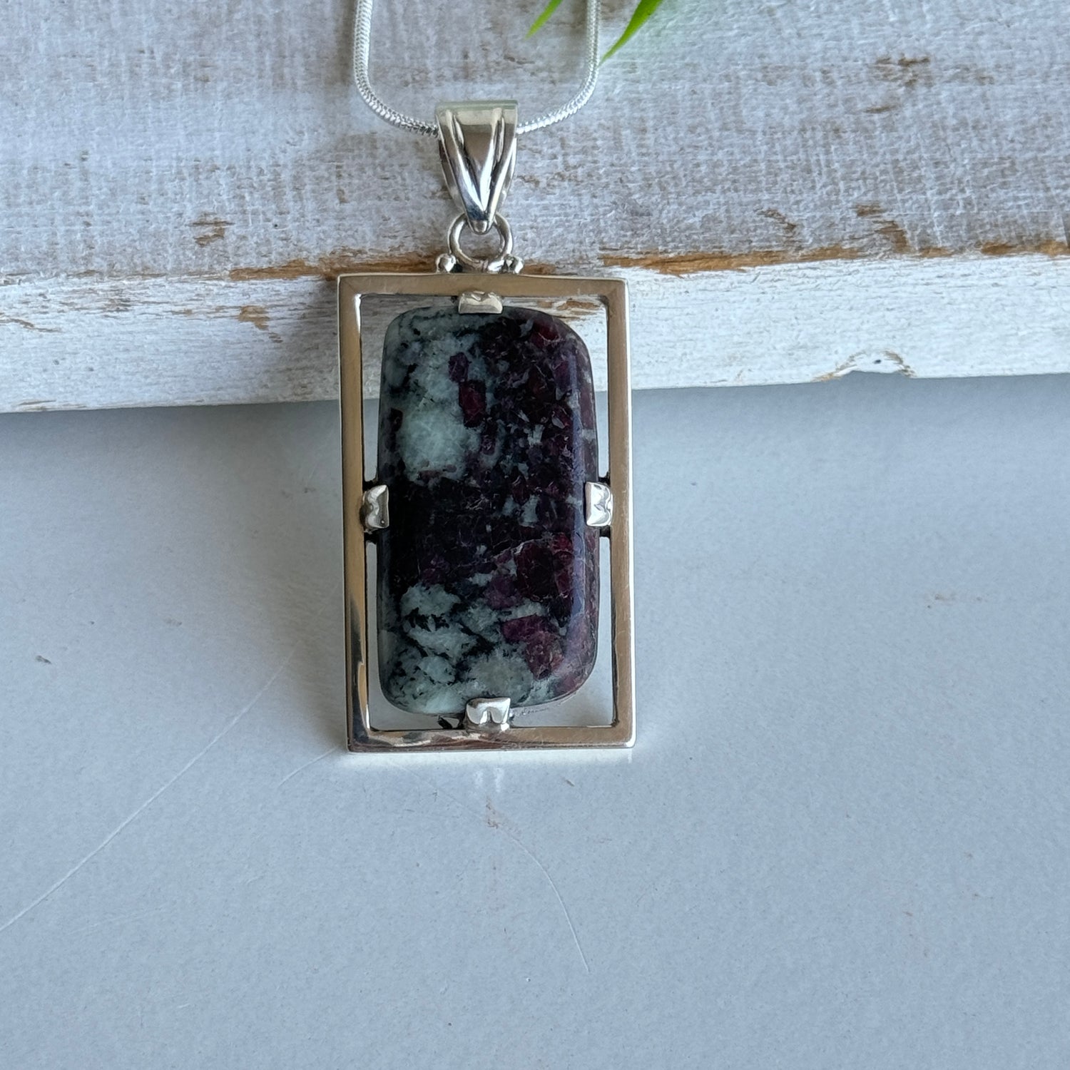 Eudialyte Rectangle Pendant 002