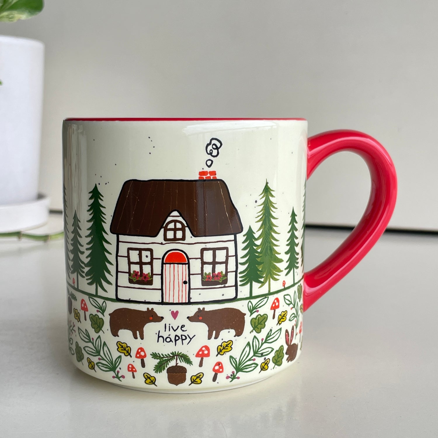 Live Happy Bear Moose Mug MUG000155