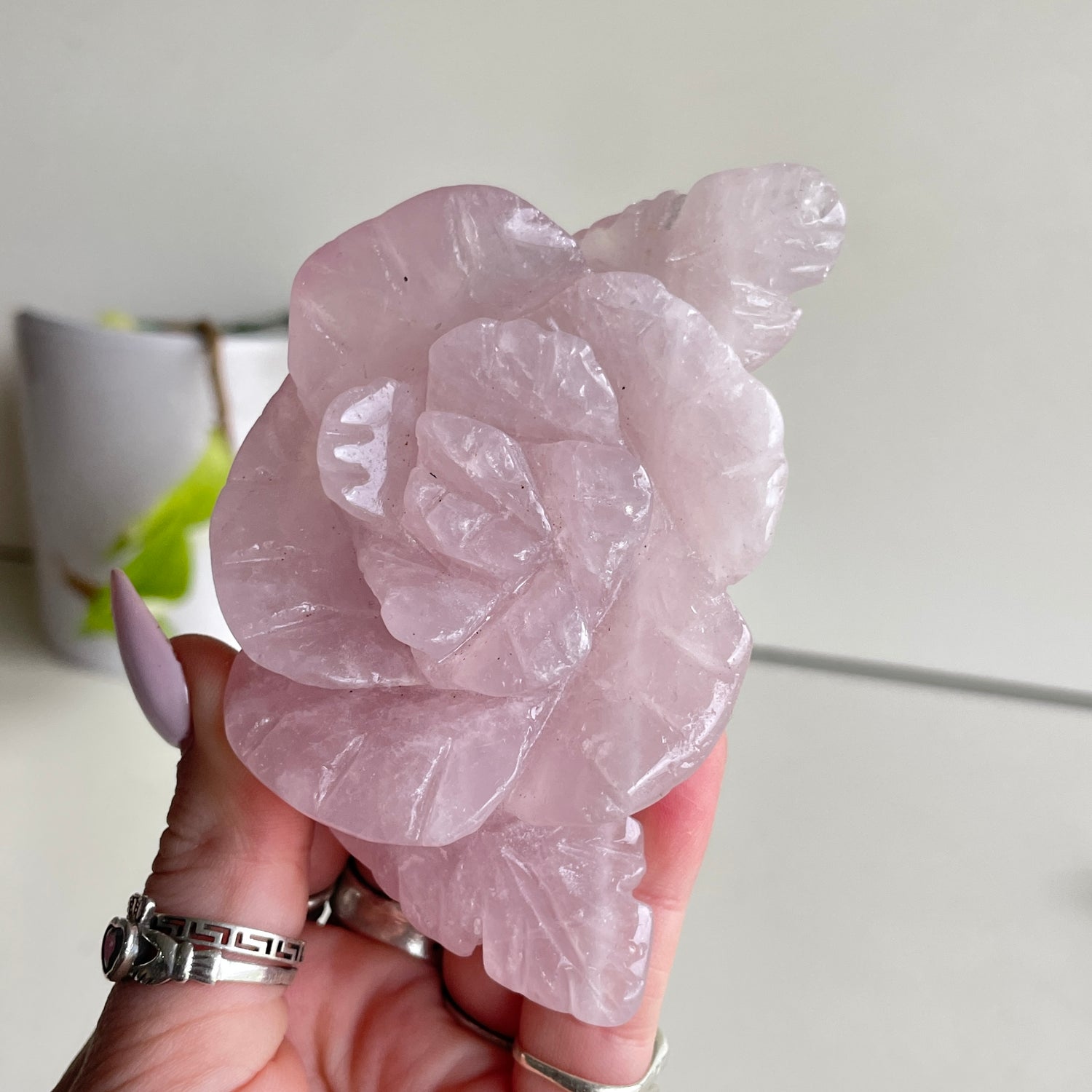 Rose Quartz Flower 9.5cm