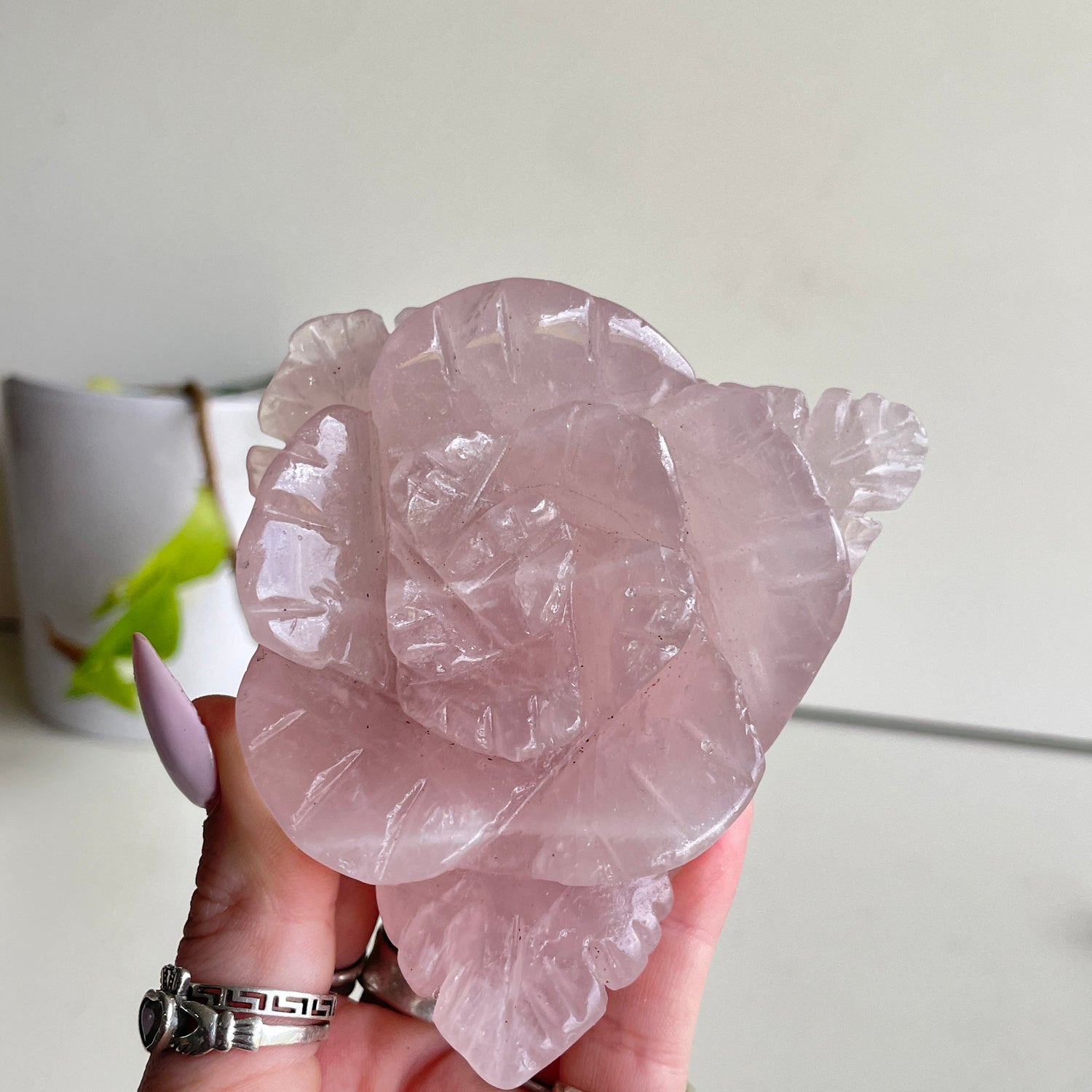 Rose Quartz Flower 9cm