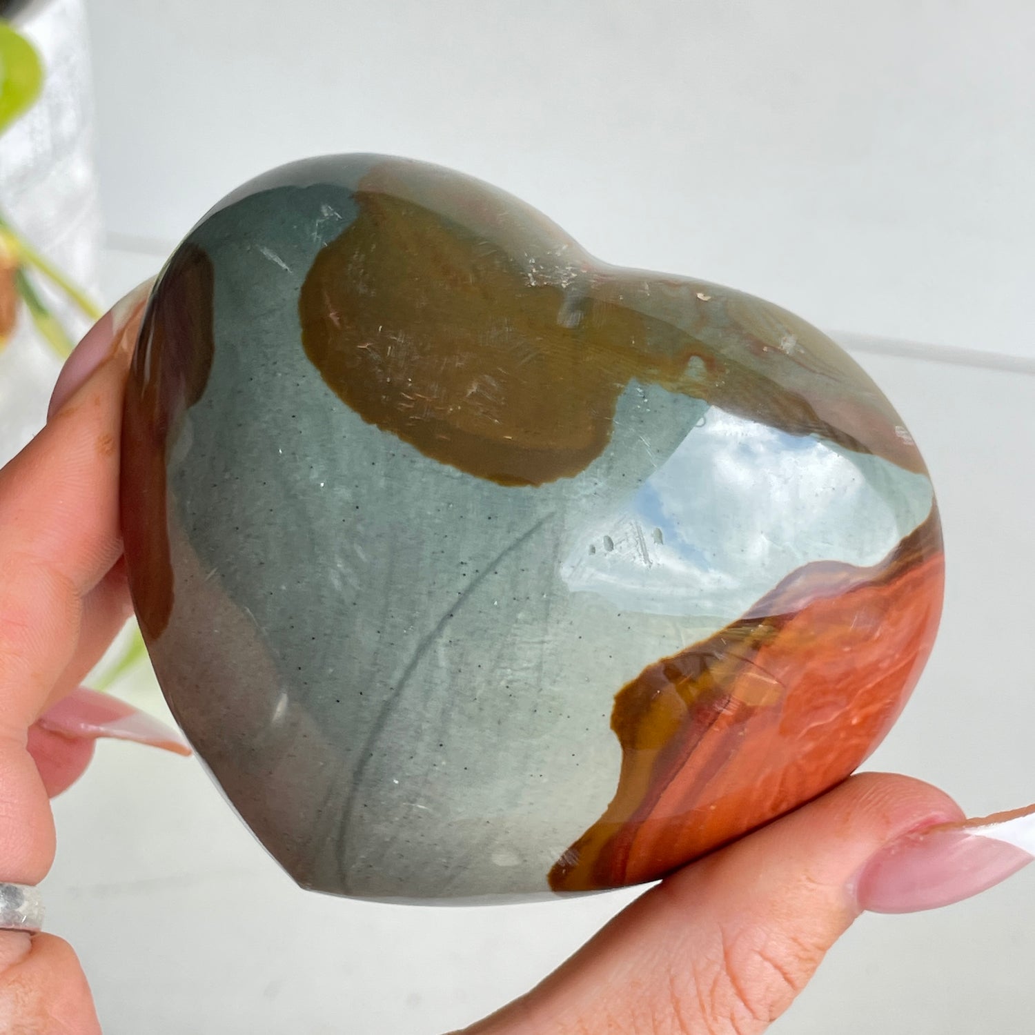 Polychrome Jasper Heart 8.4cm