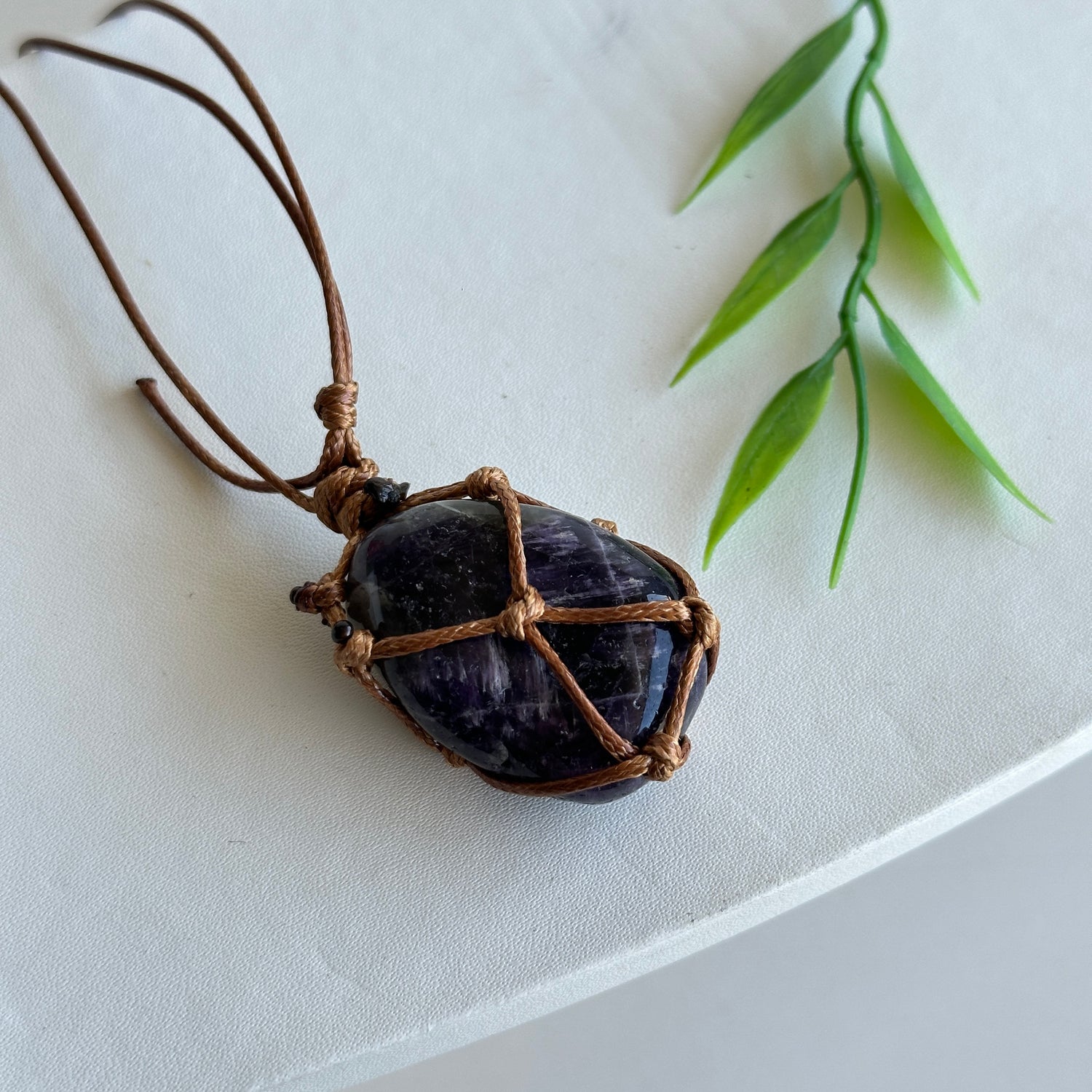 Amethyst Large Tumble Rope Necklace