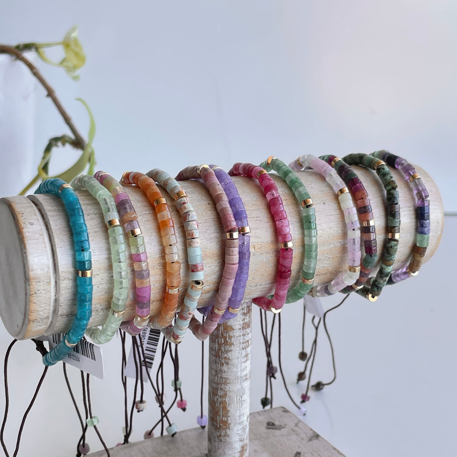 Crystal Bead Bracelet With Gold Beads