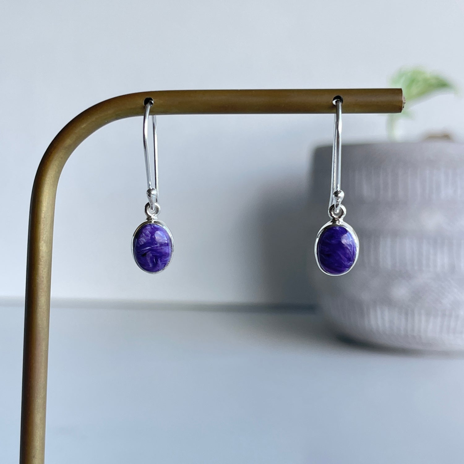 Charoite Oval Earrings 007