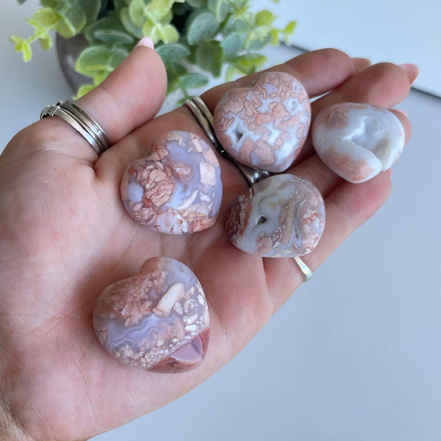 Pink Agate Heart 3cm