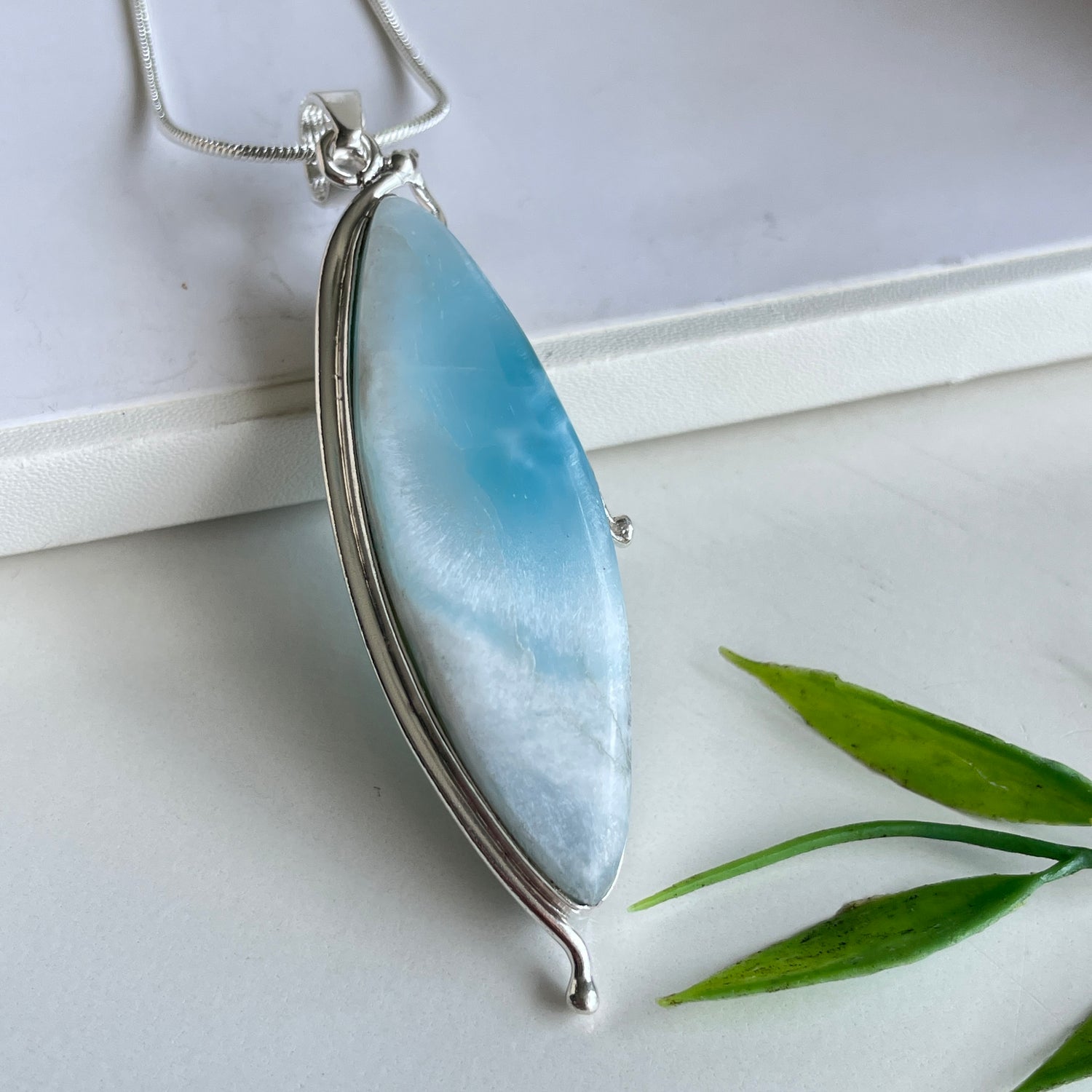 Larimar Marquise Pendant
