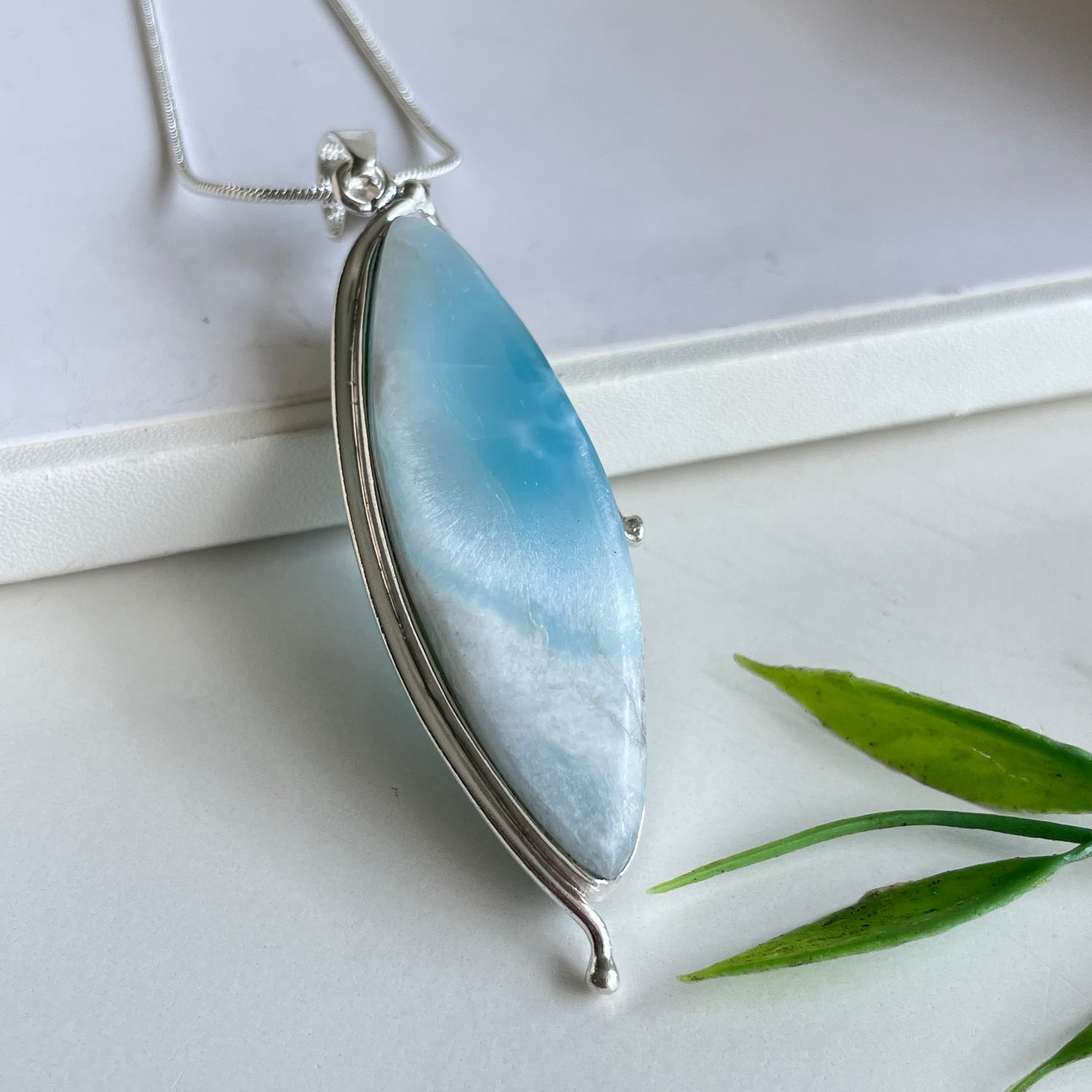 Larimar Marquise Pendant