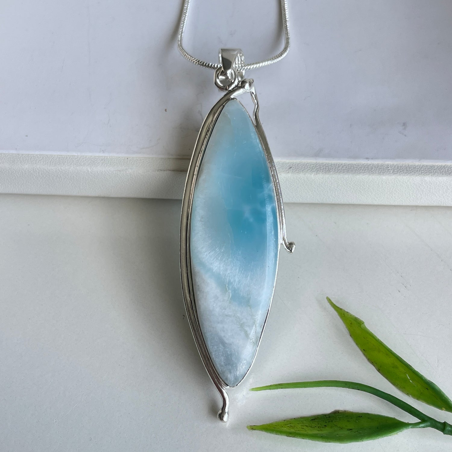 Larimar Marquise Pendant
