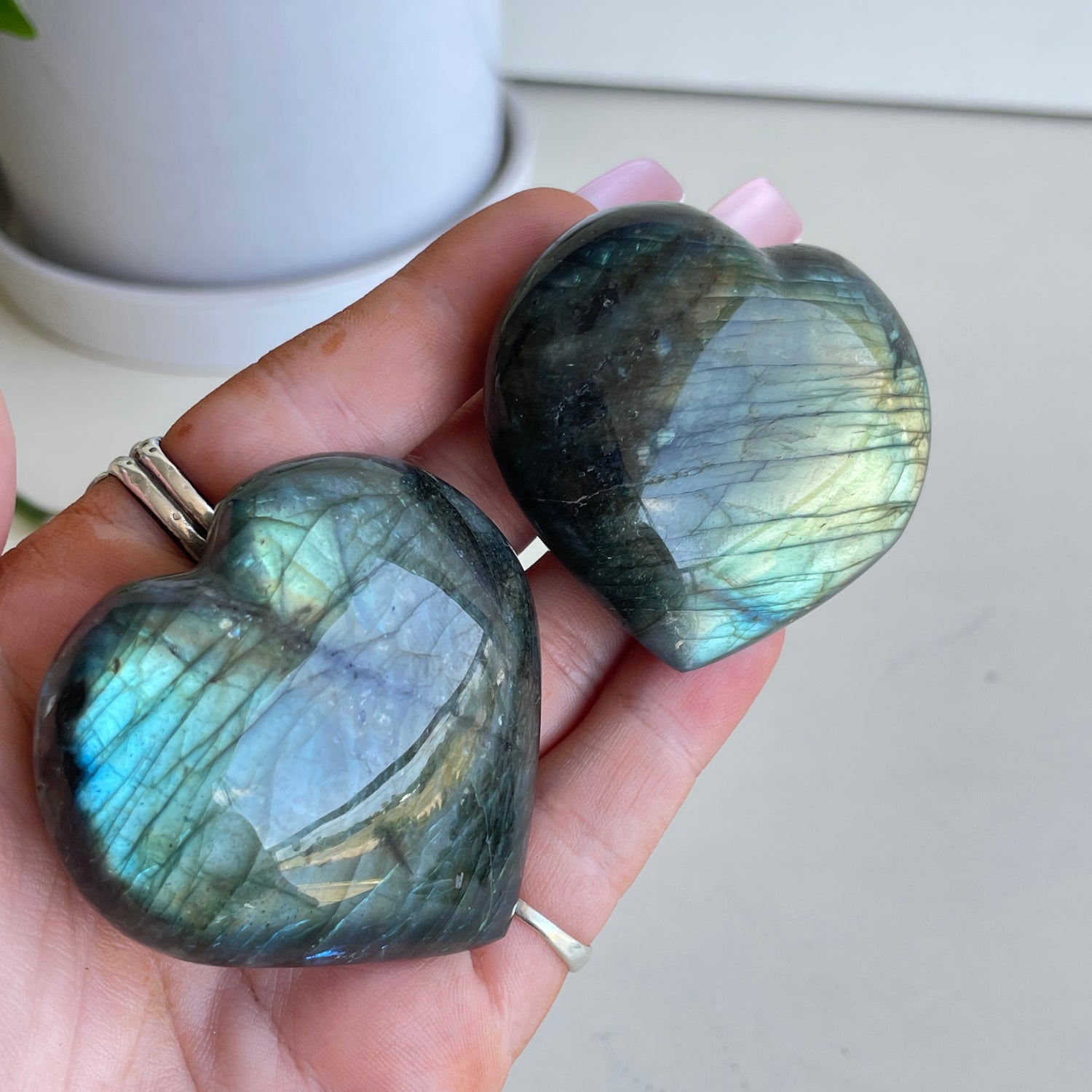 Labradorite Heart Medium - High Quality