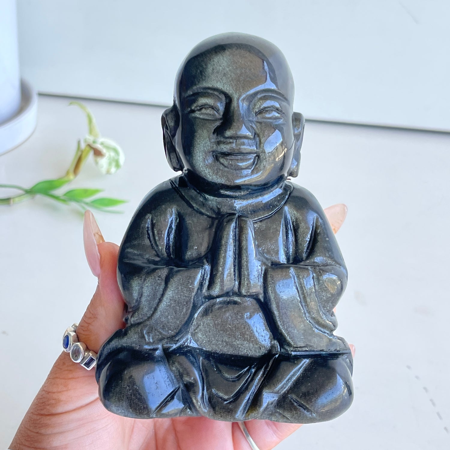Goldsheen Obsidian Buddha