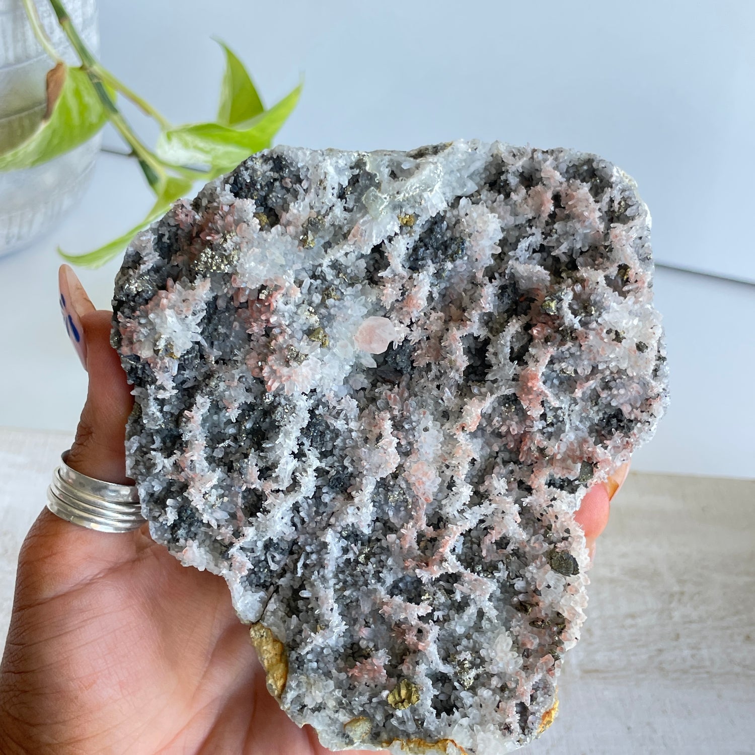 Pyrite & Quartz Cluster 586g