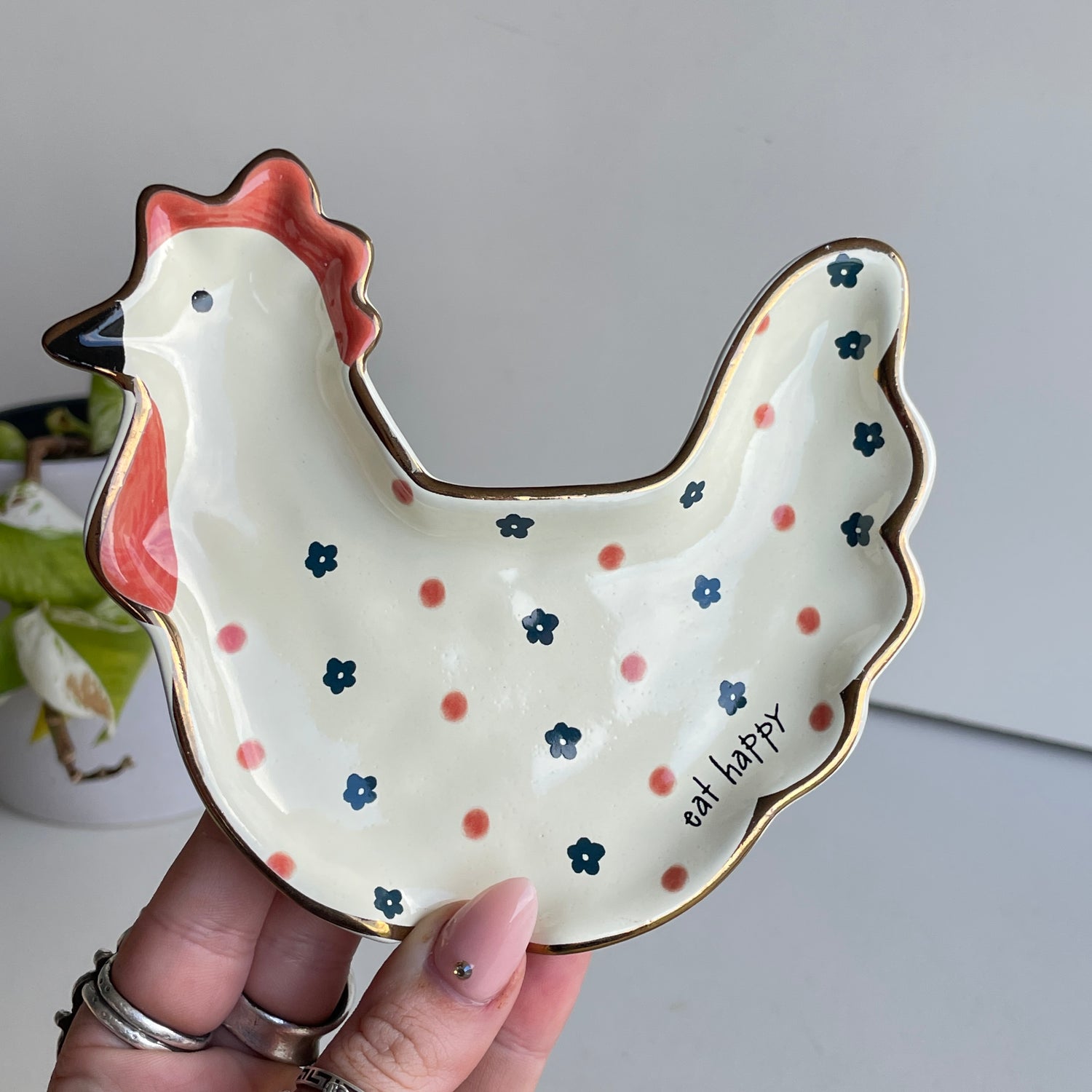 Chicken Eat Happy Dish KTT000269