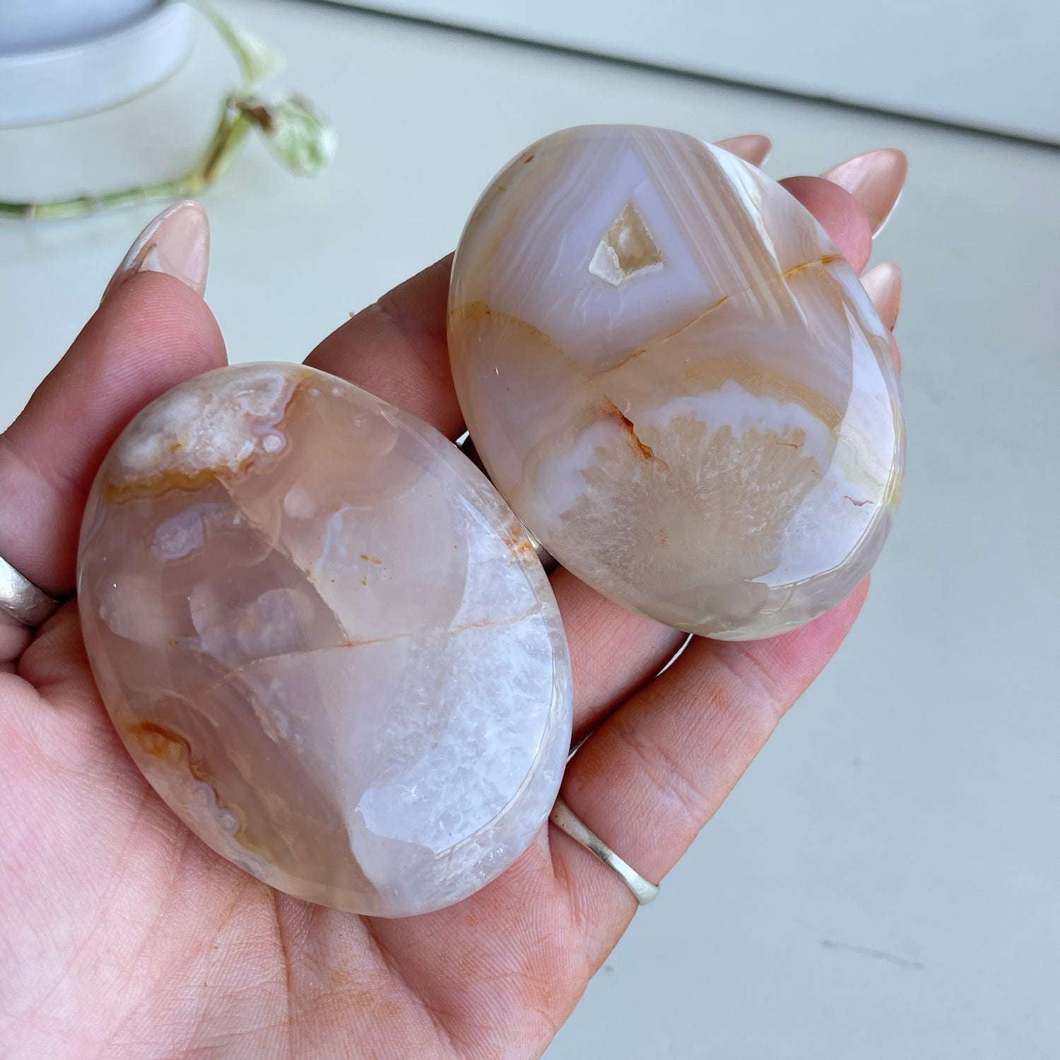 Flower Agate Palmstone