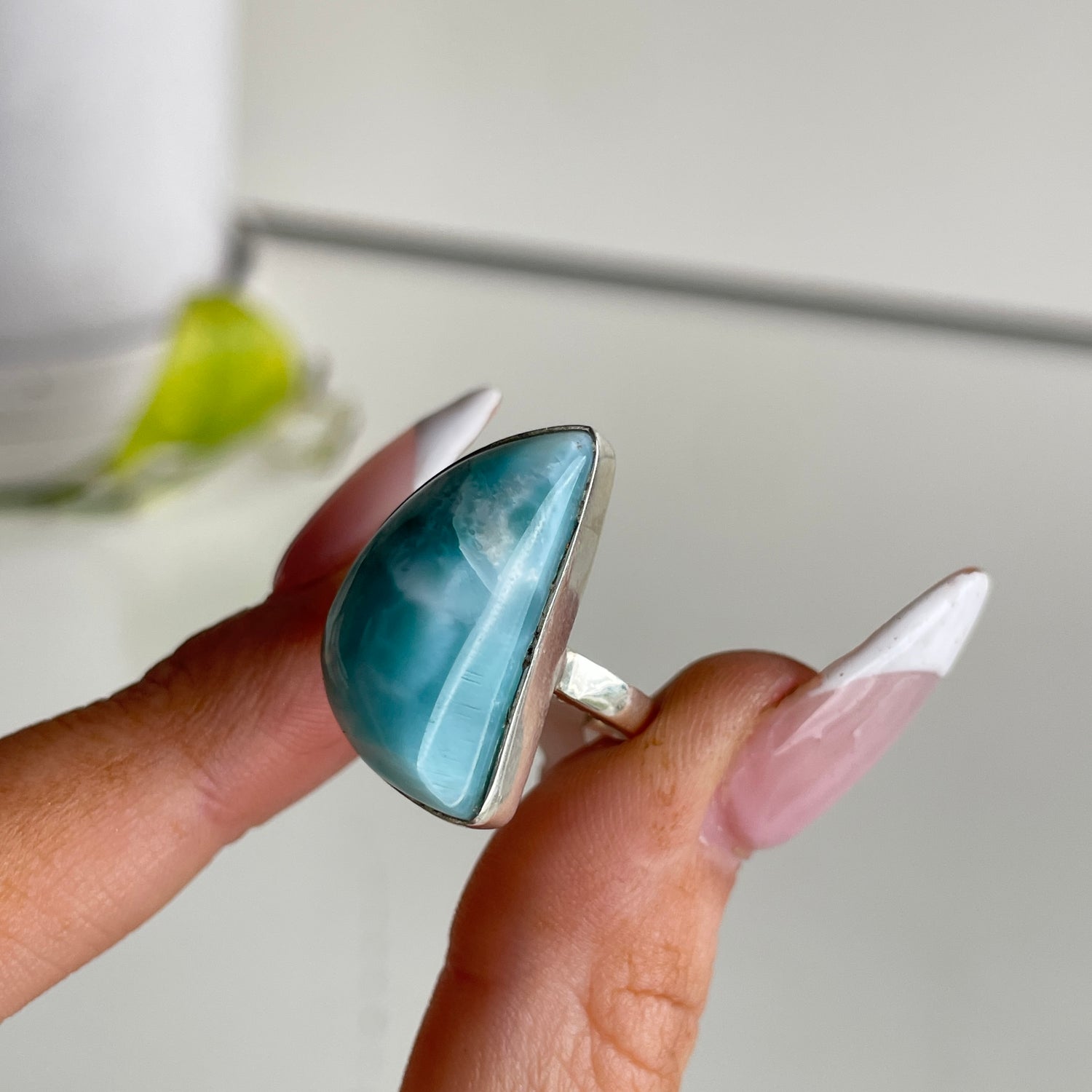 Larimar Moon Ring Sz6.5
